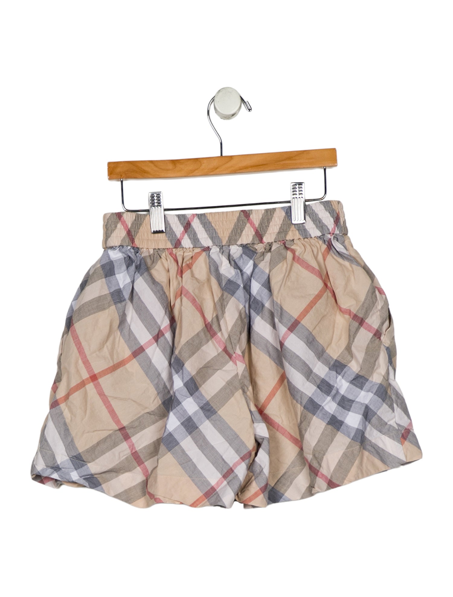 Burberry Cotton neutral and multicolor patterned shorts with elastic waist
