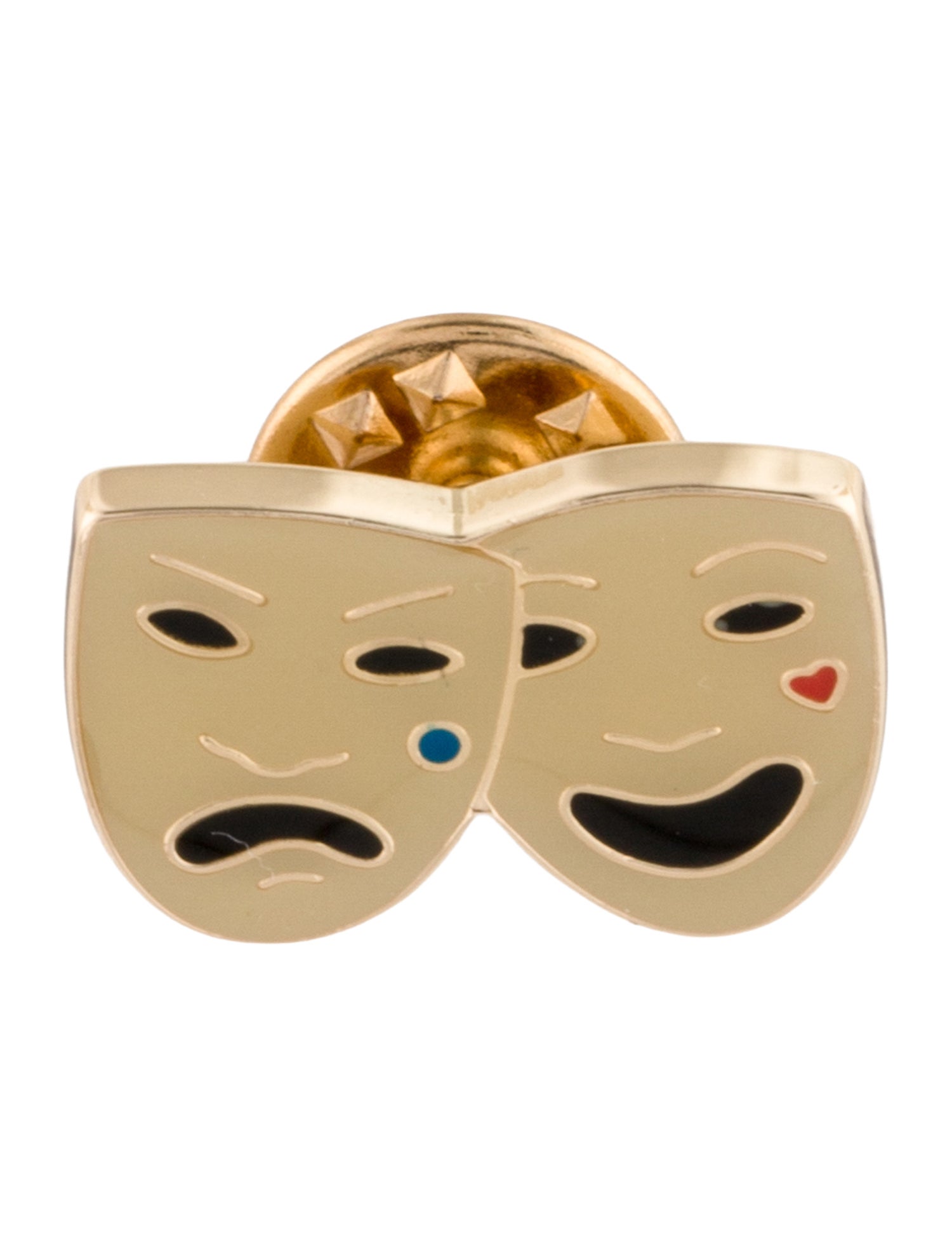 Burberry Enamel Theatre Masks Pin