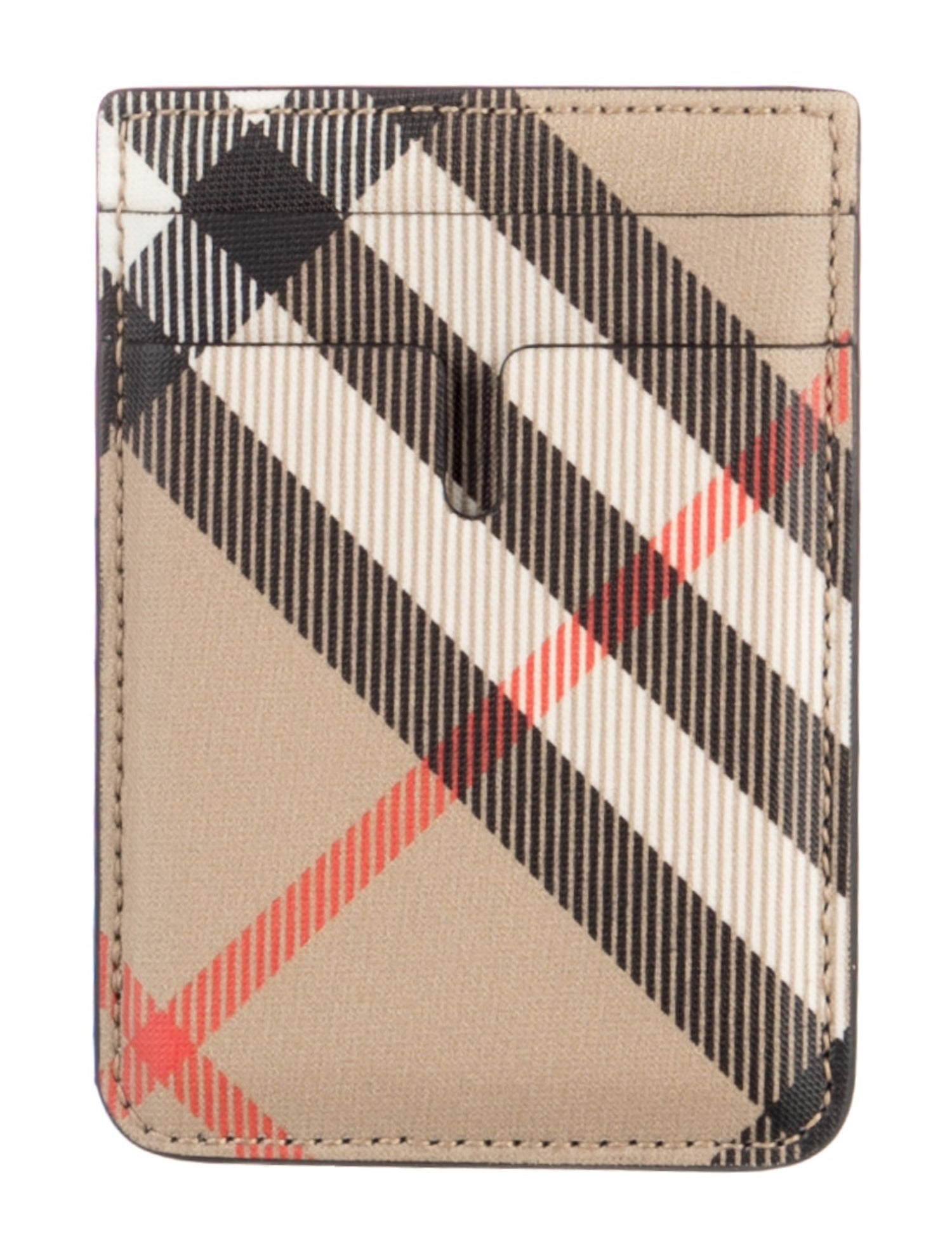Burberry Pattern Print Magnetic Phone Card Holder
