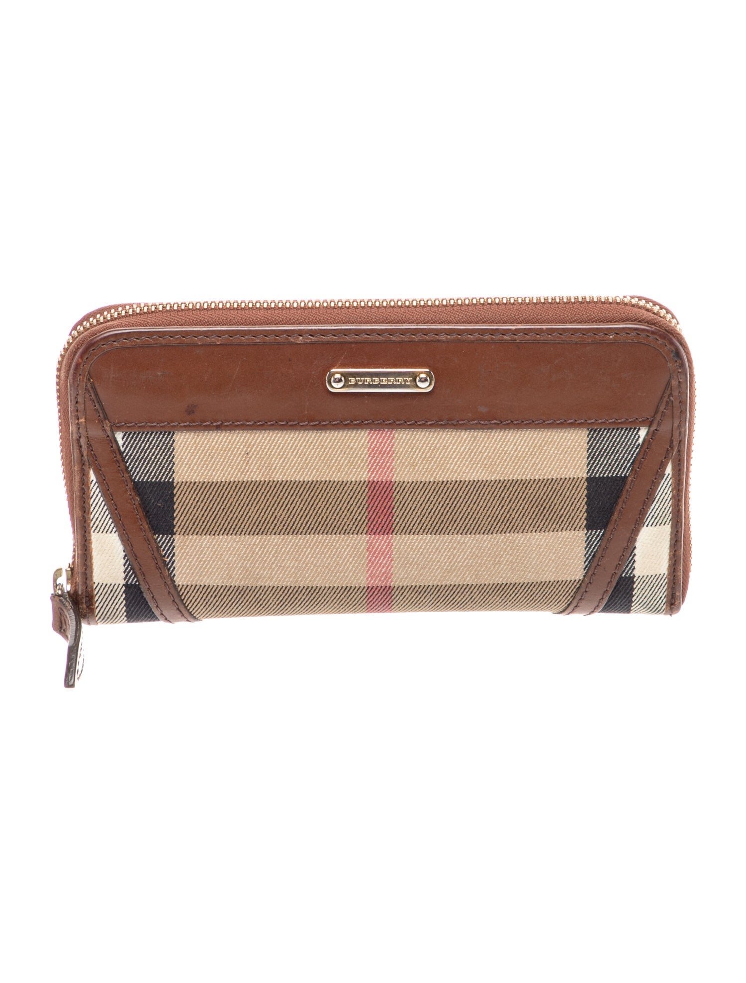 Burberry Exploded Check Pattern Leather Continental Wallet