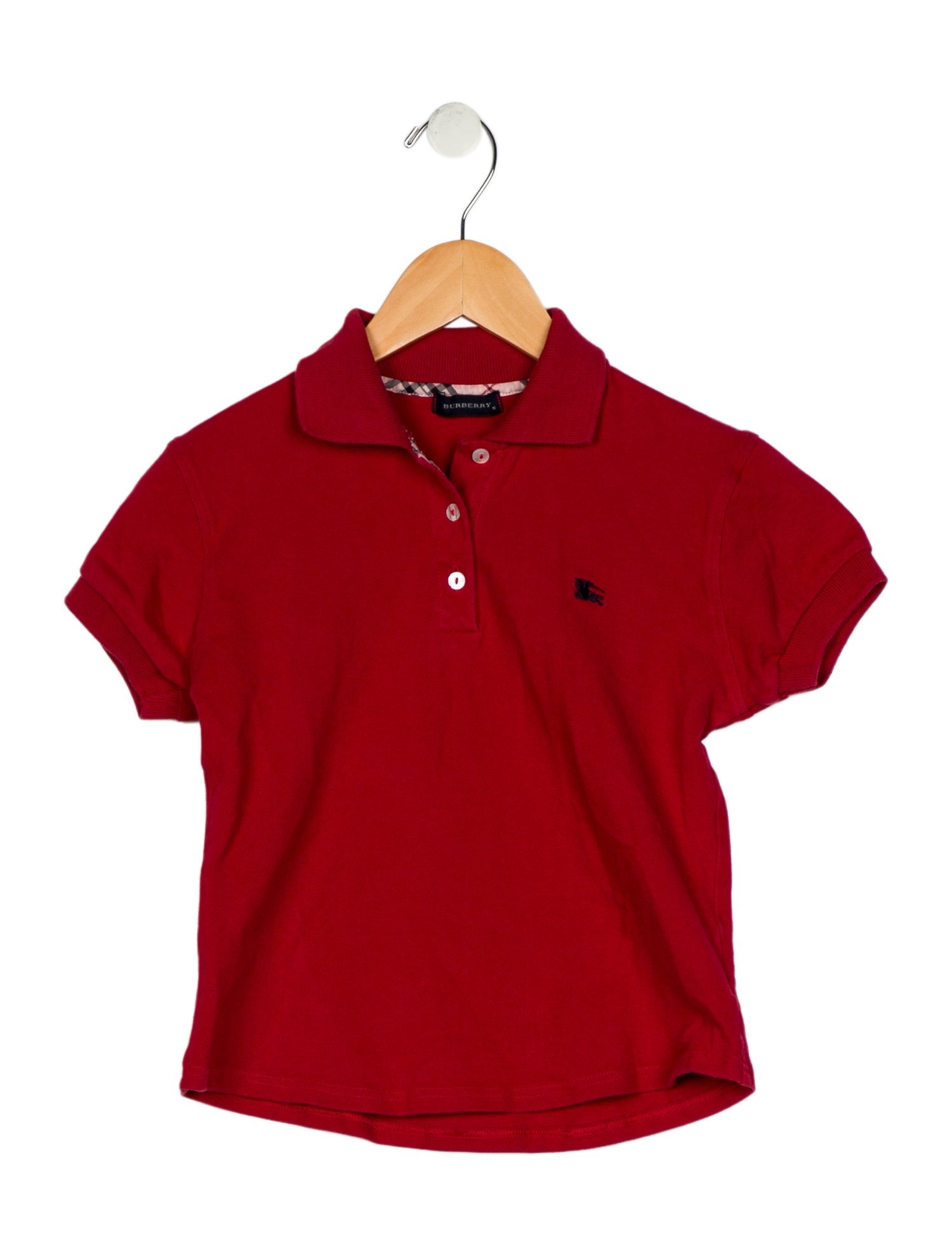 Burberry Cotton red polo shirt with collar and button closure