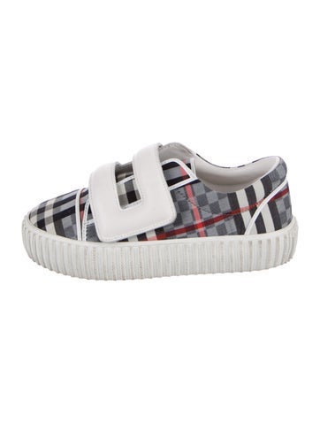 Pre-owned Burberry Babies' Plaid Sneakers In Black