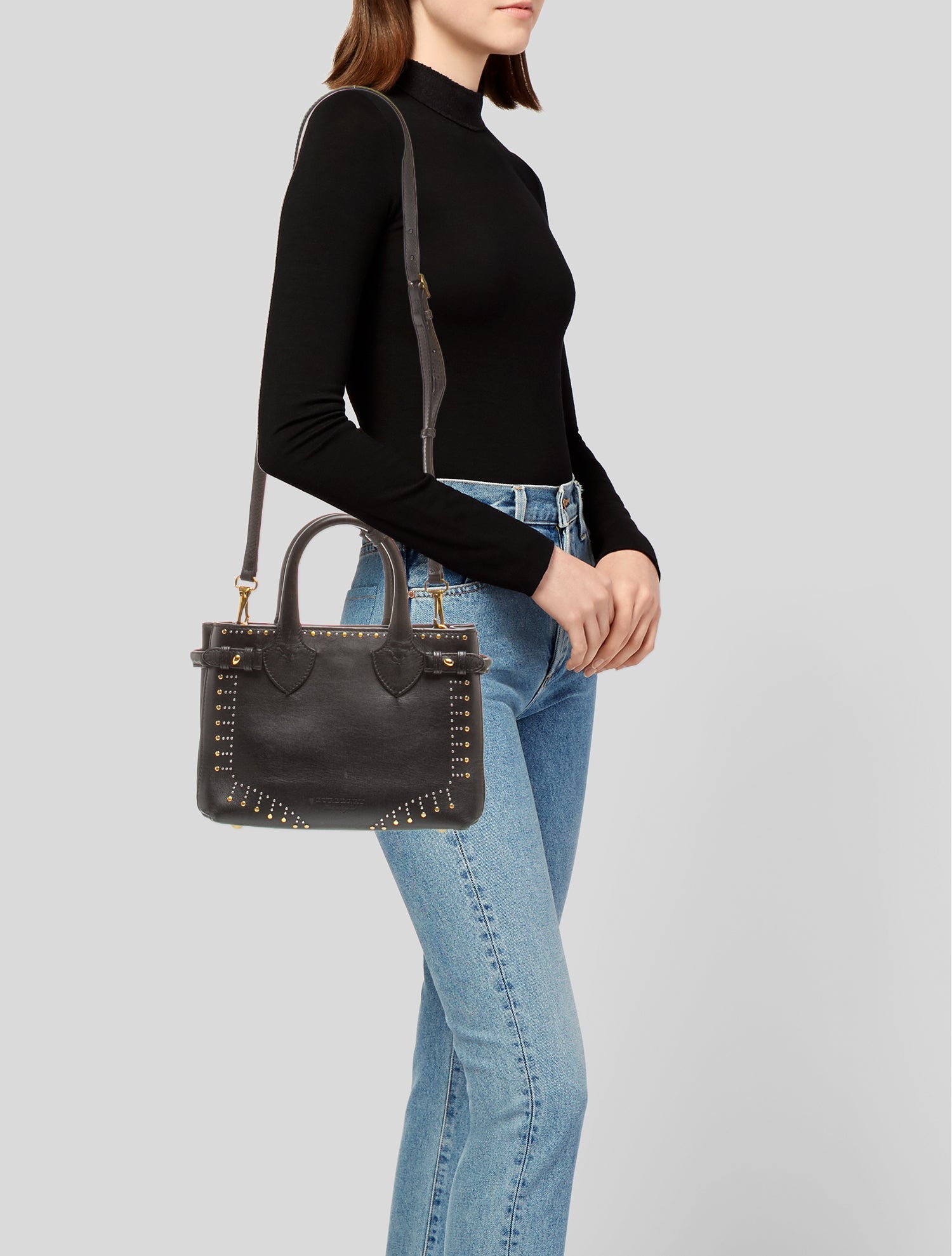 Burberry Leather Banner - Black Handle Bags, Handbags - BUR576643