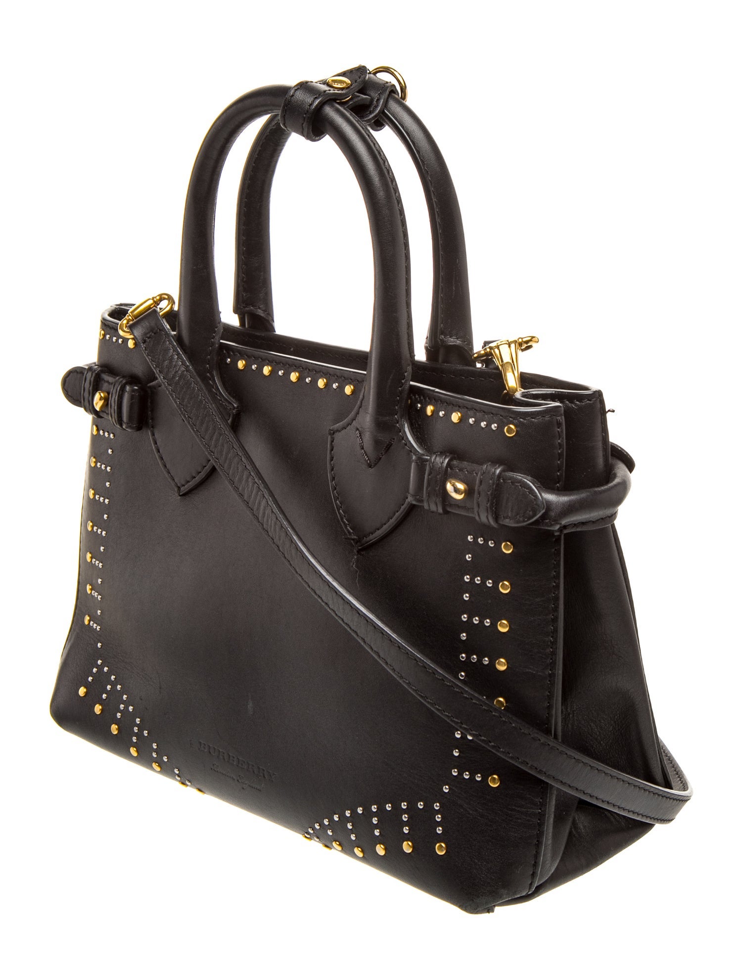 BURBERRY ハンドバッグ Burberry Leather Banner - Black Handle Bags, Handbags - BUR576643