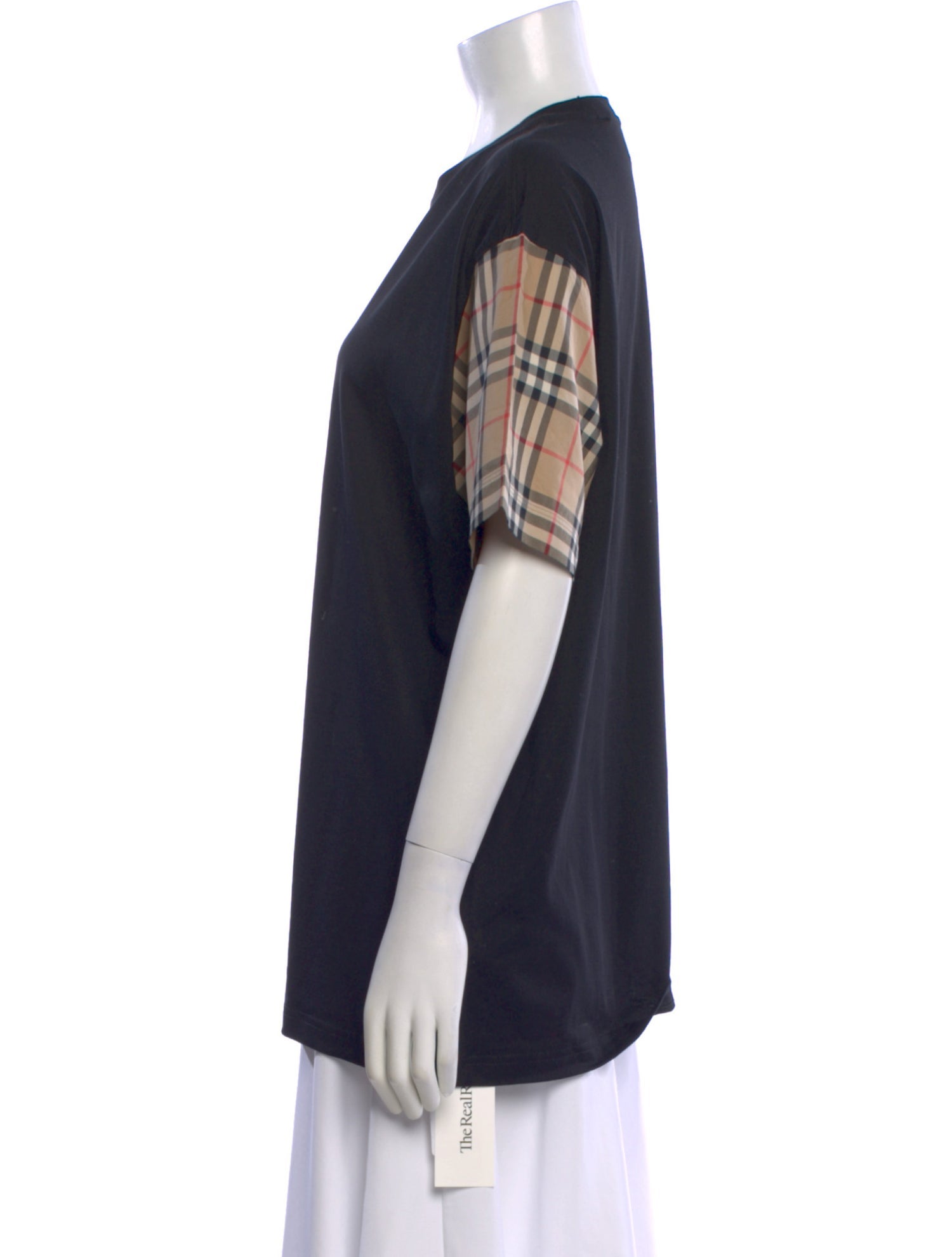 Burberry Plaid Print Crew Neck T-Shirt w/ Tags