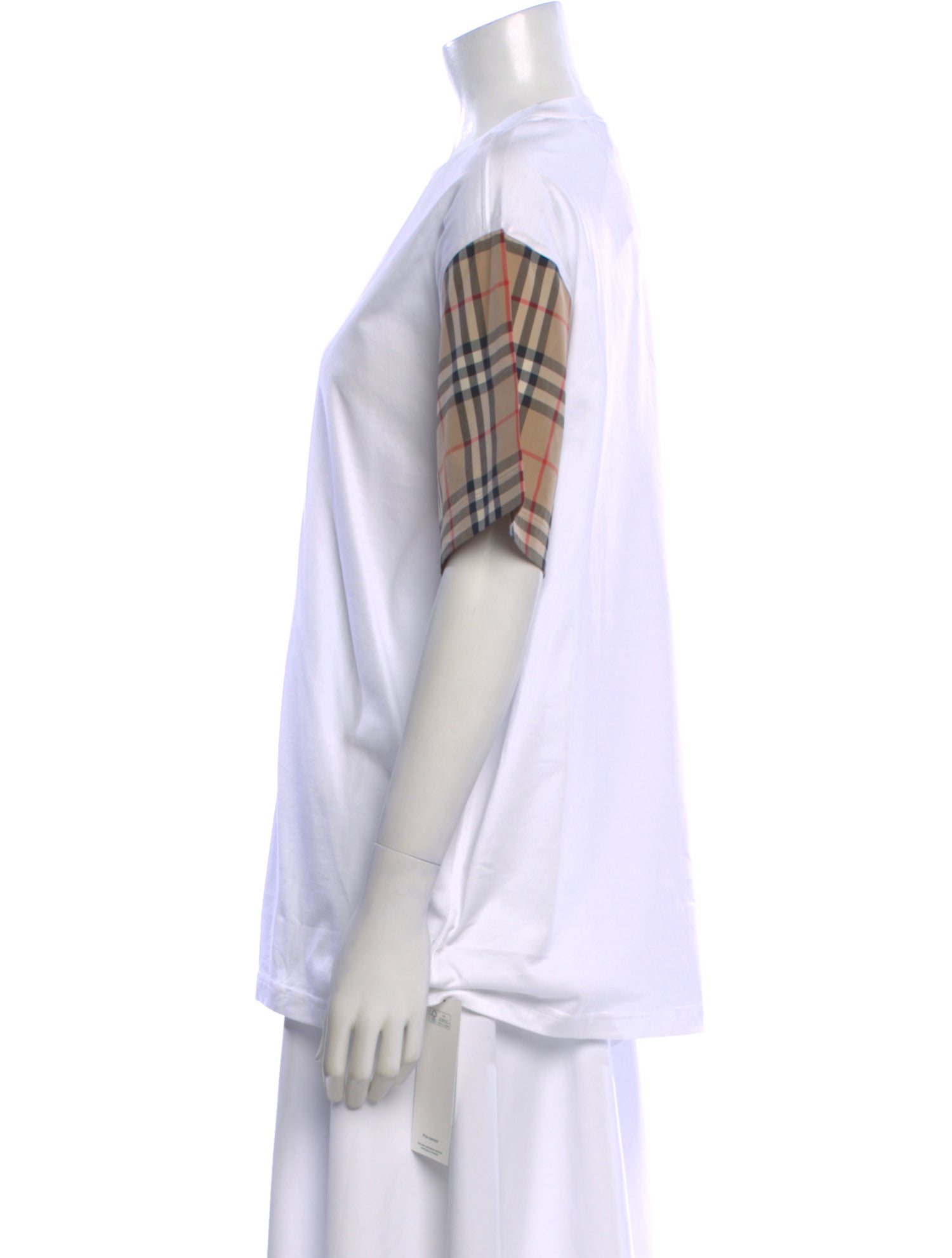 Burberry Plaid Print Crew Neck T-Shirt w/ Tags