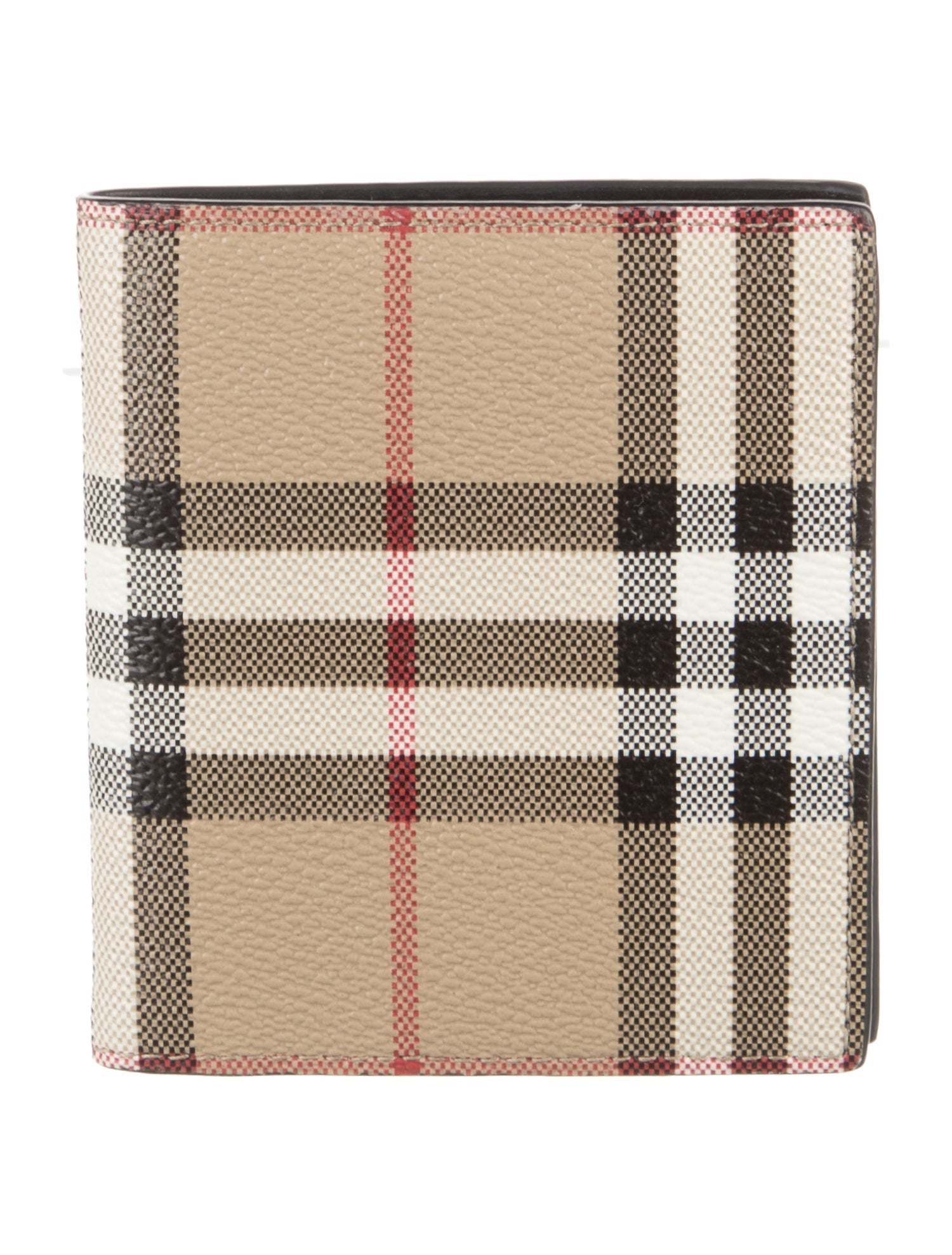 Burberry Nova Check Pattern Leather Bifold Wallet