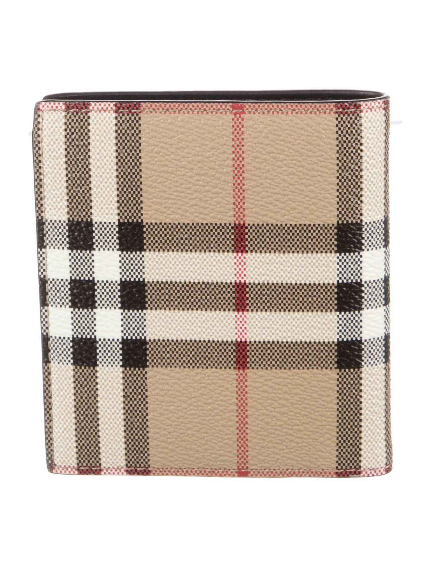 Burberry Nova Check Pattern Leather Bifold Wallet