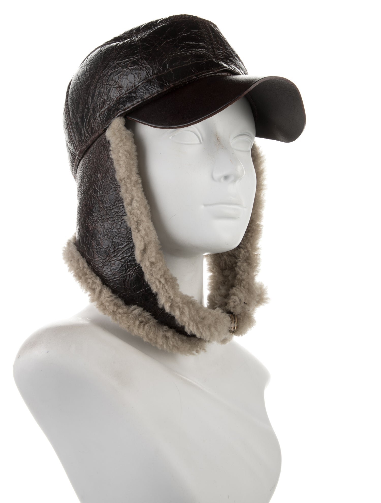 Burberry Prorsum Shearling Lined Aviator Trapper Cap