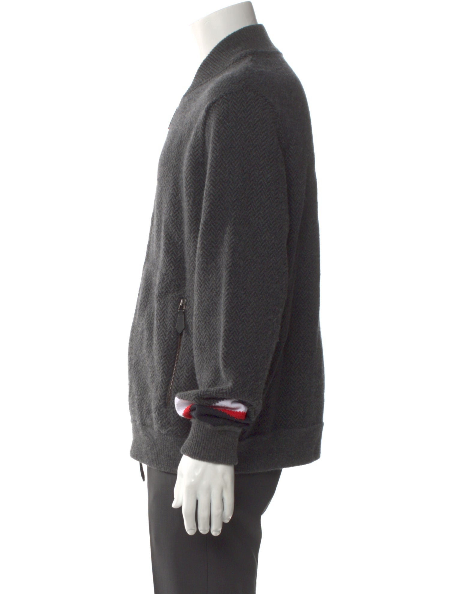 Burberry Nova Check Pattern Mock Neck Cardigan