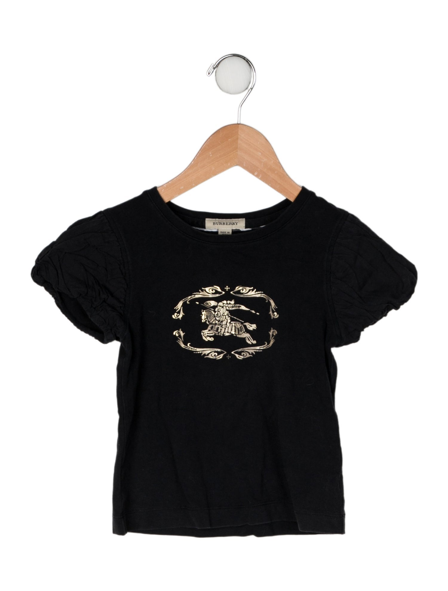 Burberry Solid Graphic Print T-Shirt