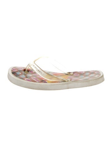 Pre-owned Burberry Rubber Flip Flops In Neutral