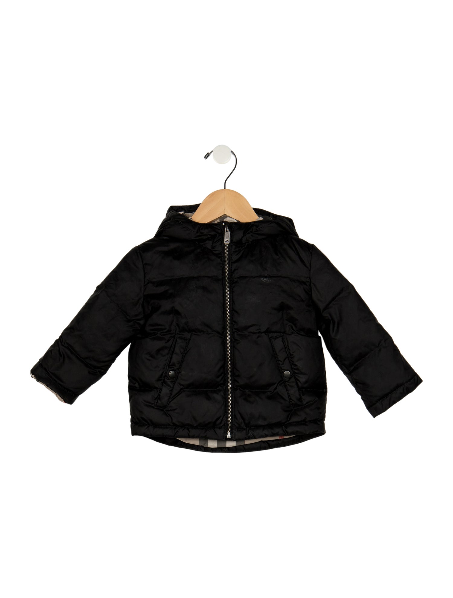 Burberry Black casual puffer jacket with zip closure