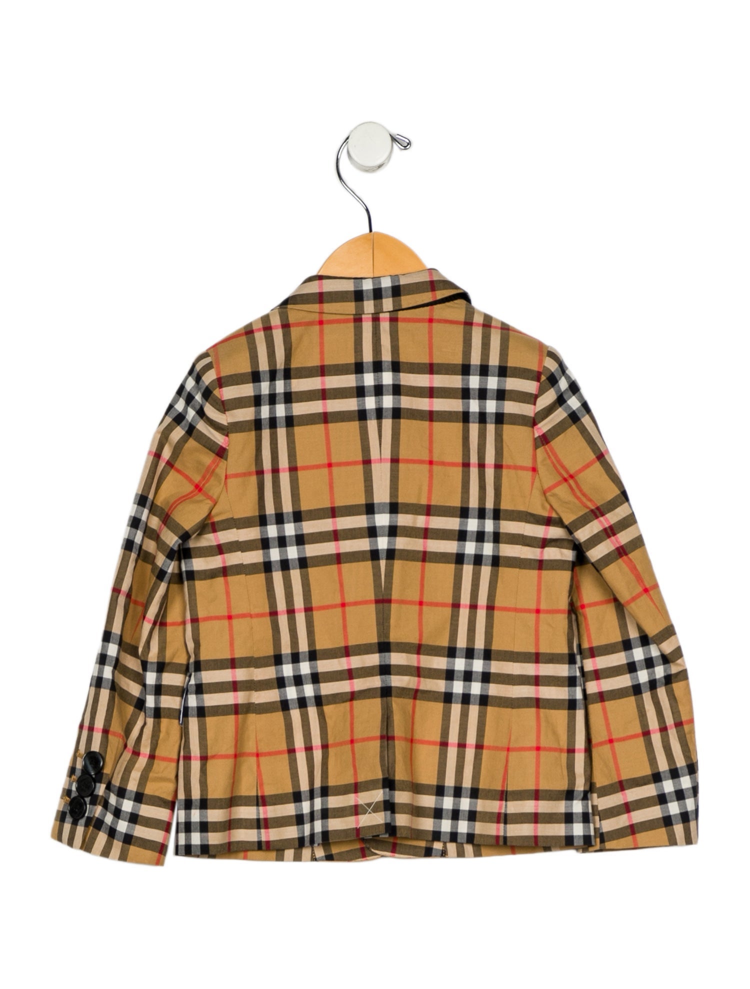 Burberry Cotton neutral and multicolor patterned blazer jacket with button closure w/Tags
