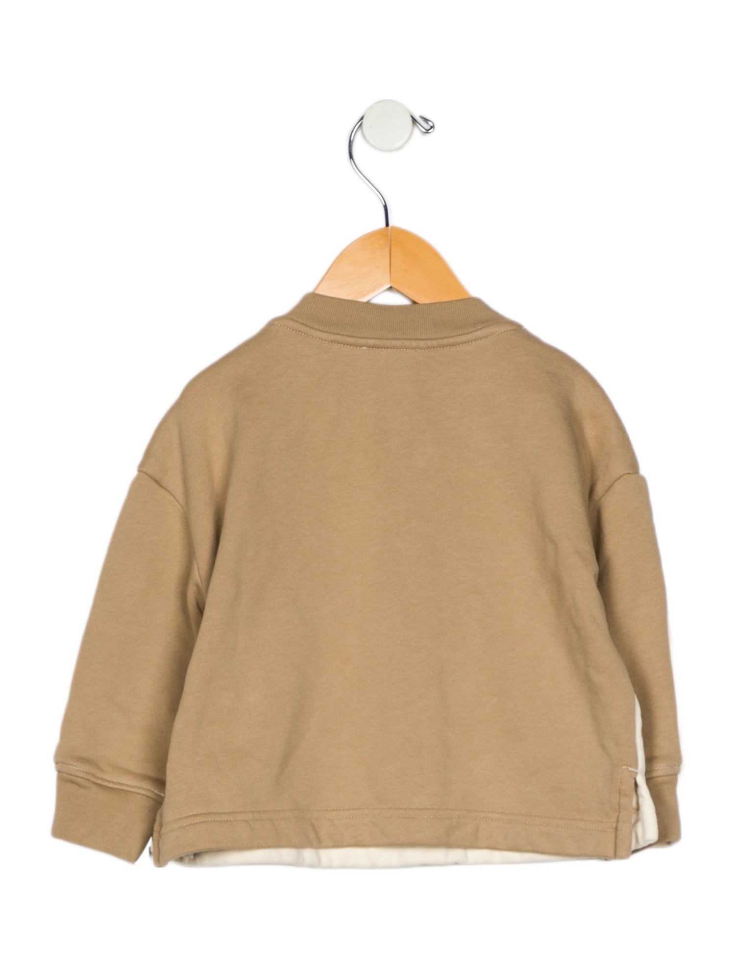 Burberry Cotton neutral patterned sweatshirt with side button closure