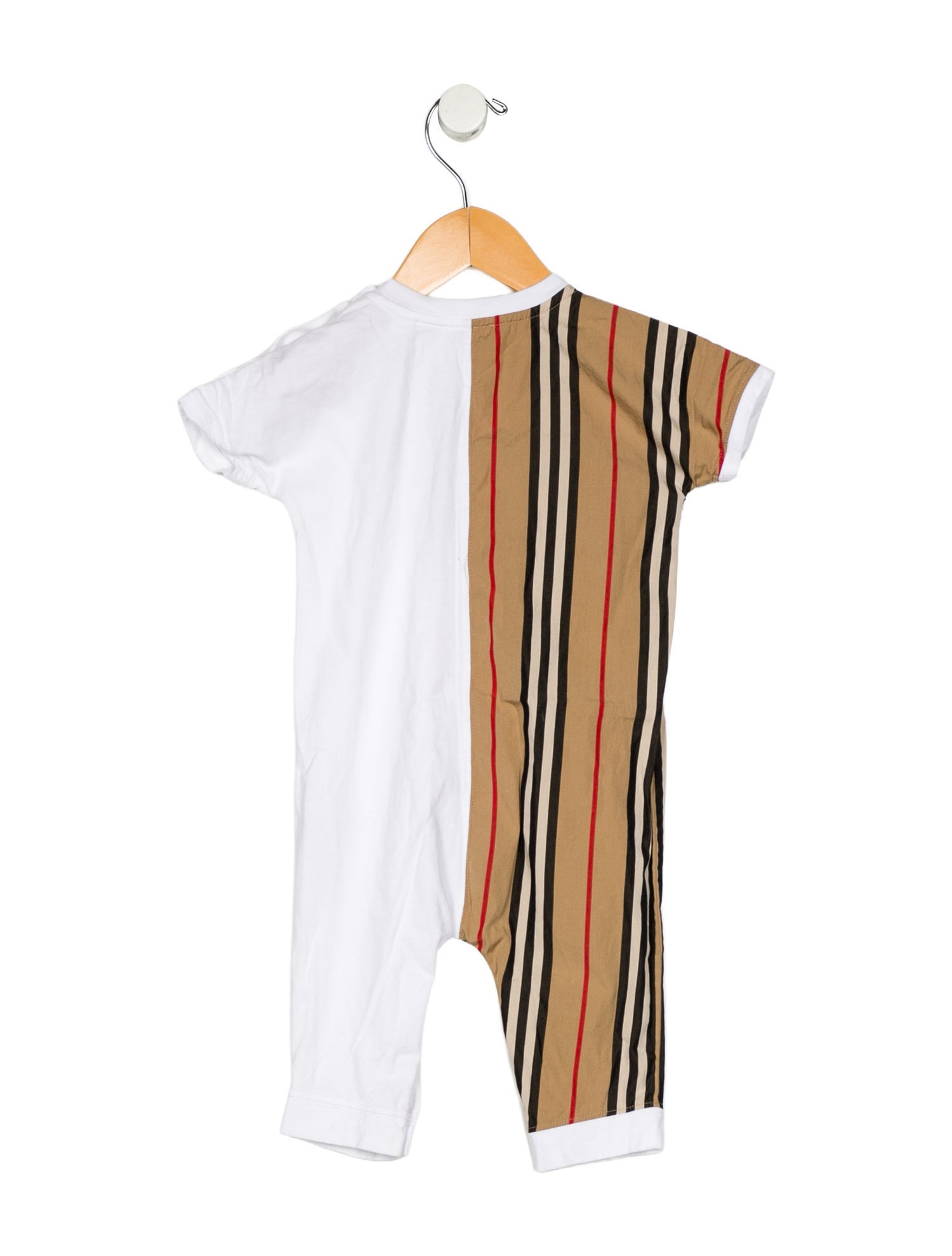 Burberry Cotton neutral and multicolor patterned one piece with snap closure