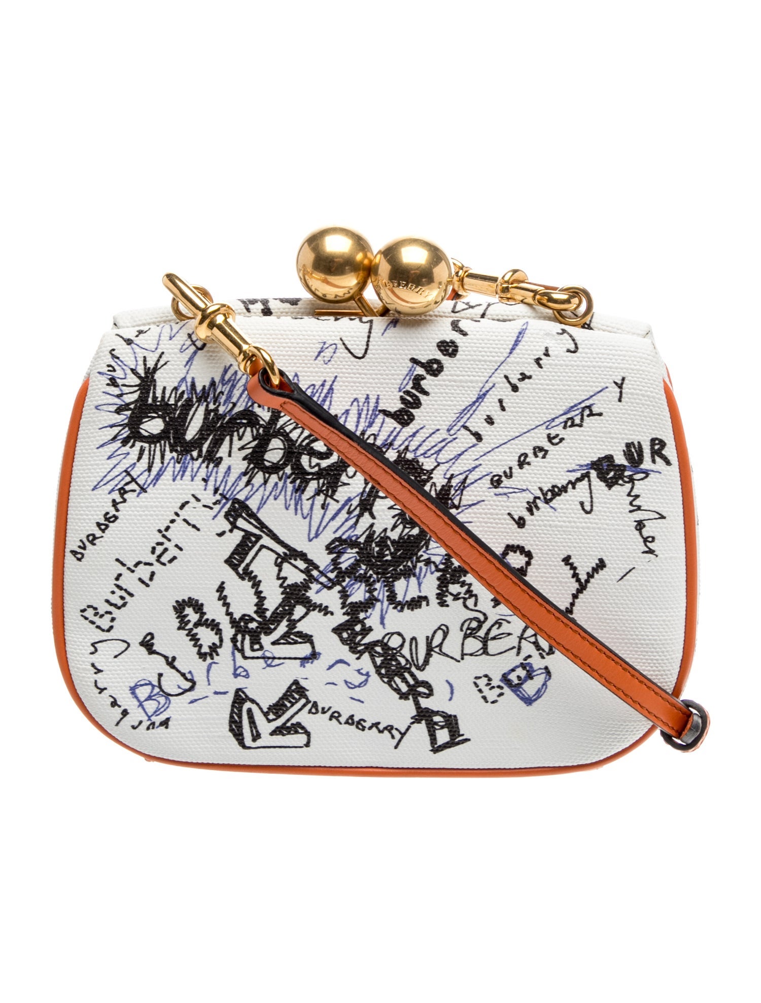 Burberry Doodle Print - Orange Clutches, Handbags - BUR577795