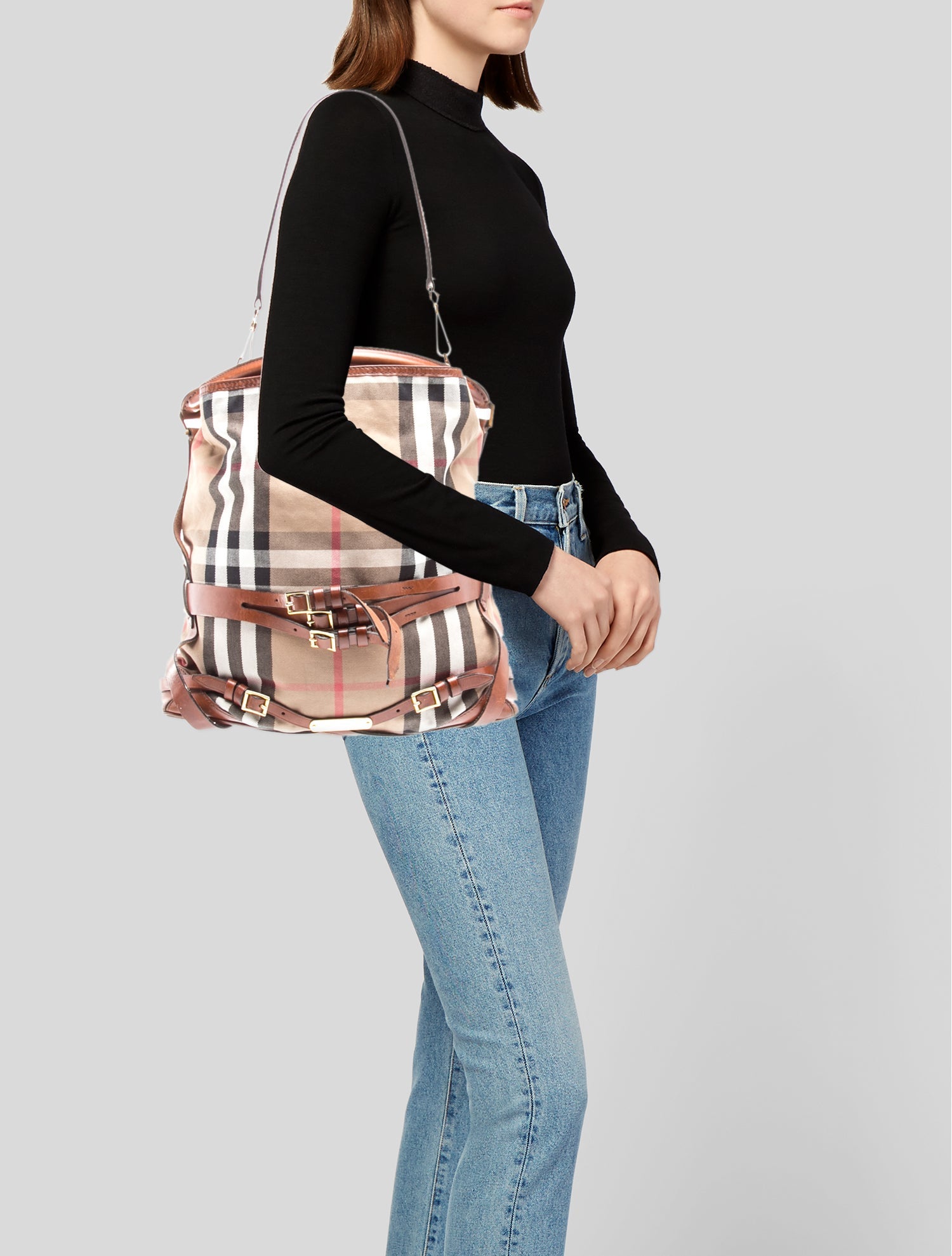 Burberry House Check Bridle - Brown Hobos, Handbags - BUR577868