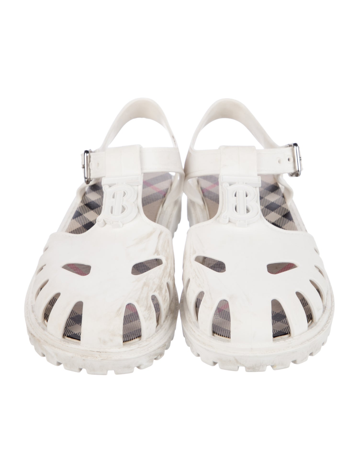 Burberry White sandal with buckle closure