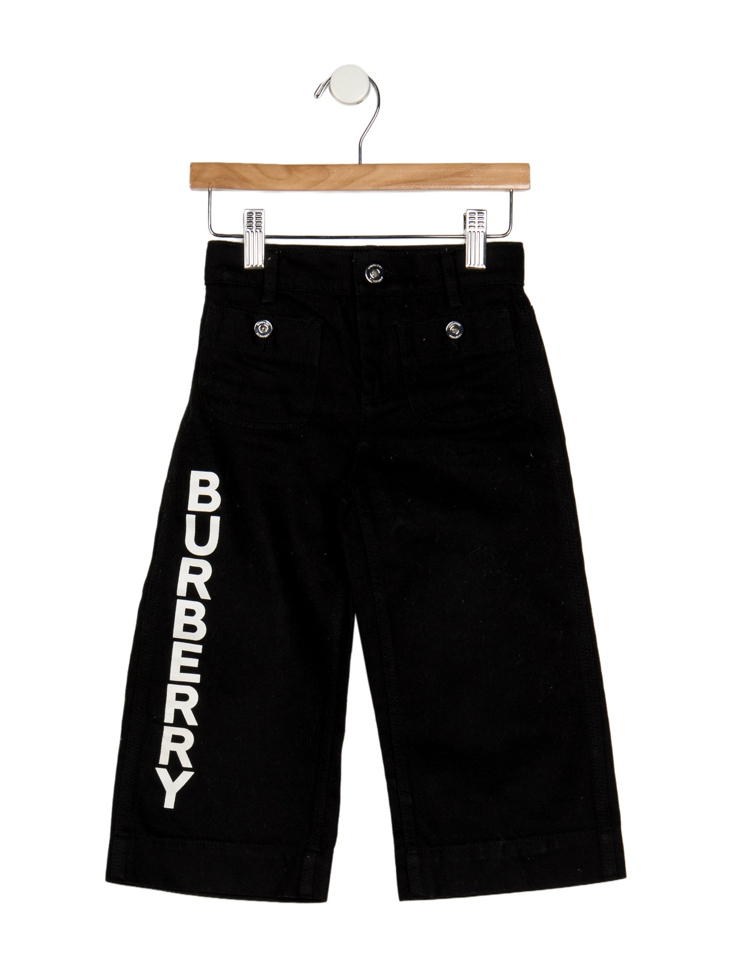 Burberry Coton black denim jeans with button and zip closure
