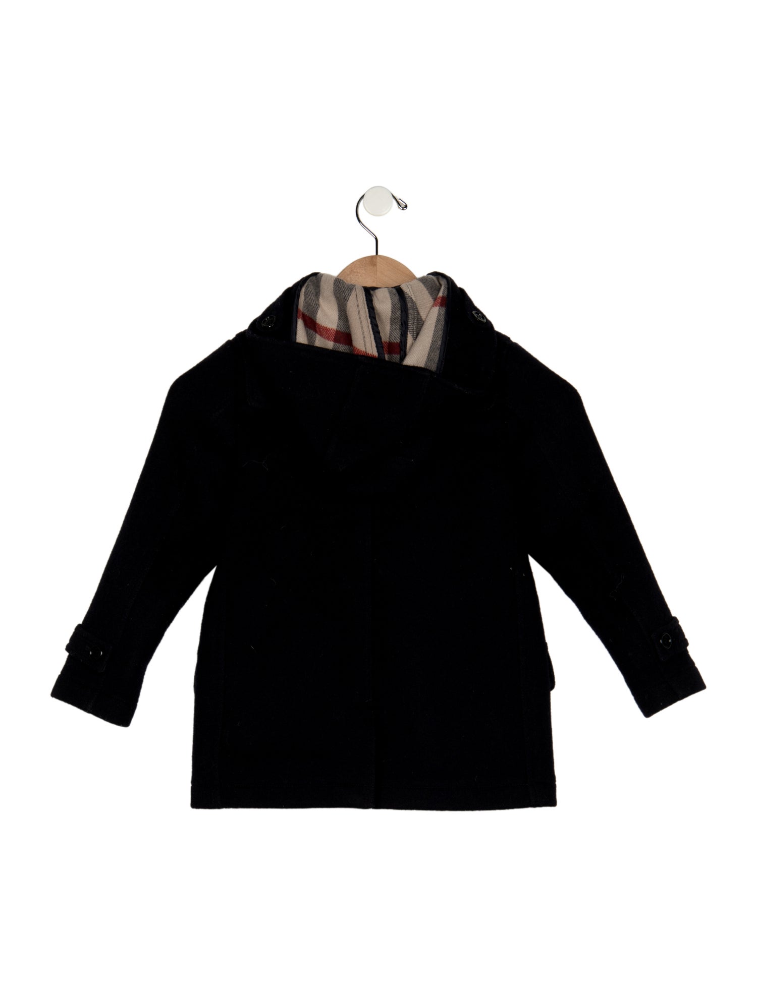 Burberry Wool blue coat but zip and button closure