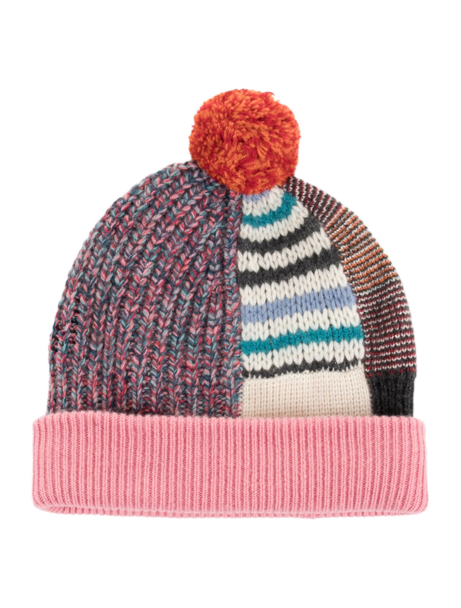 Burberry Cashmere Patched Stripe Beanie Hat