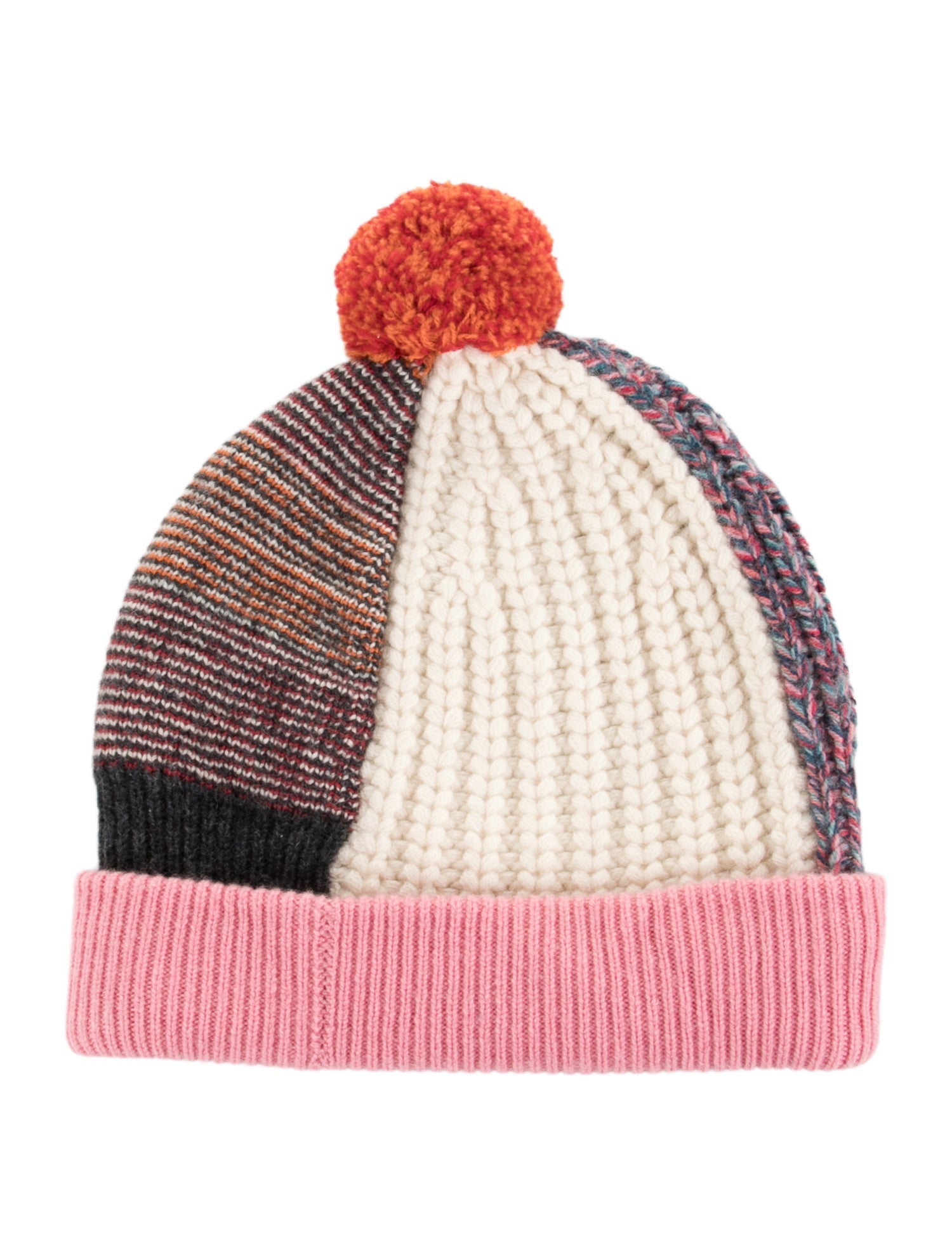 Burberry Cashmere Patched Stripe Beanie Hat