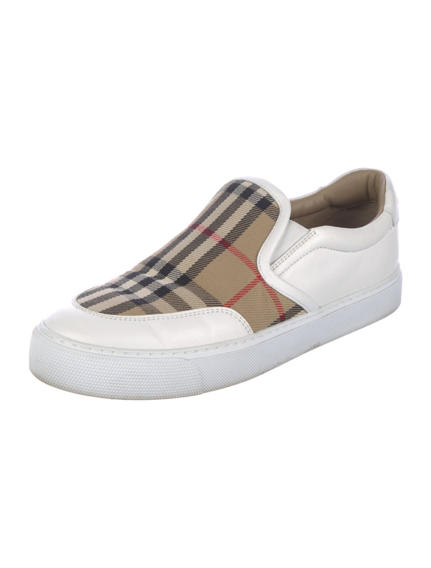 Burberry Nova Check Pattern Leather Sneakers