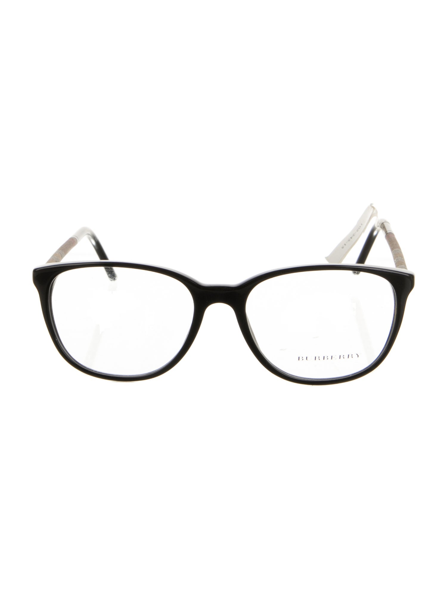 Burberry Nova Check Pattern Round Eyeglasses