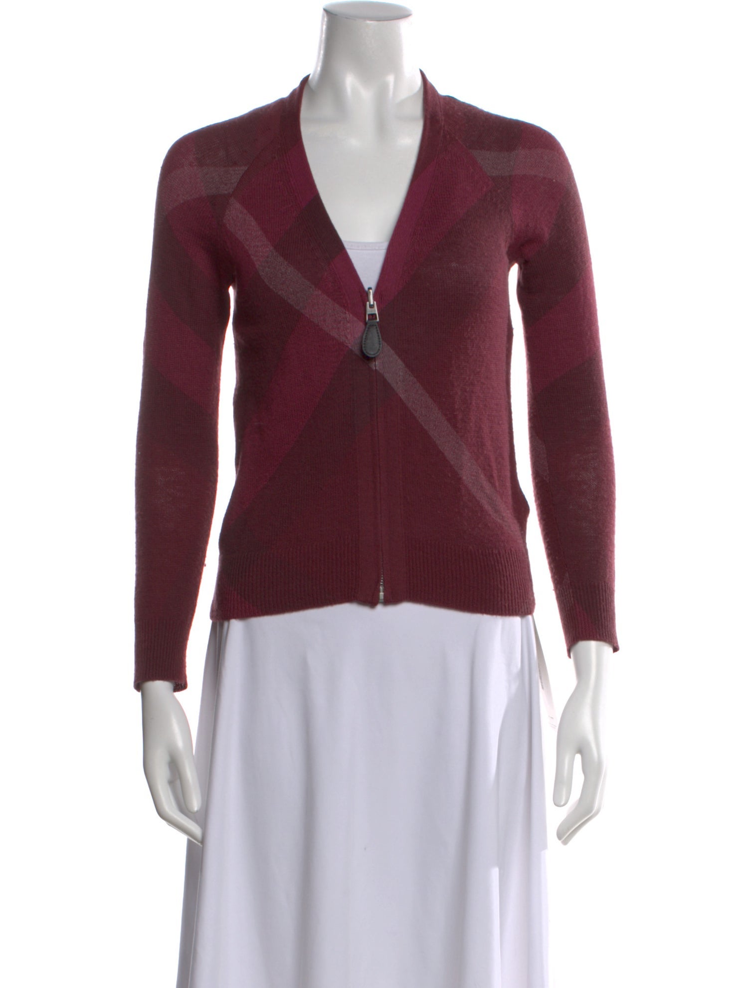 Burberry Merino Wool Plaid Print Sweater