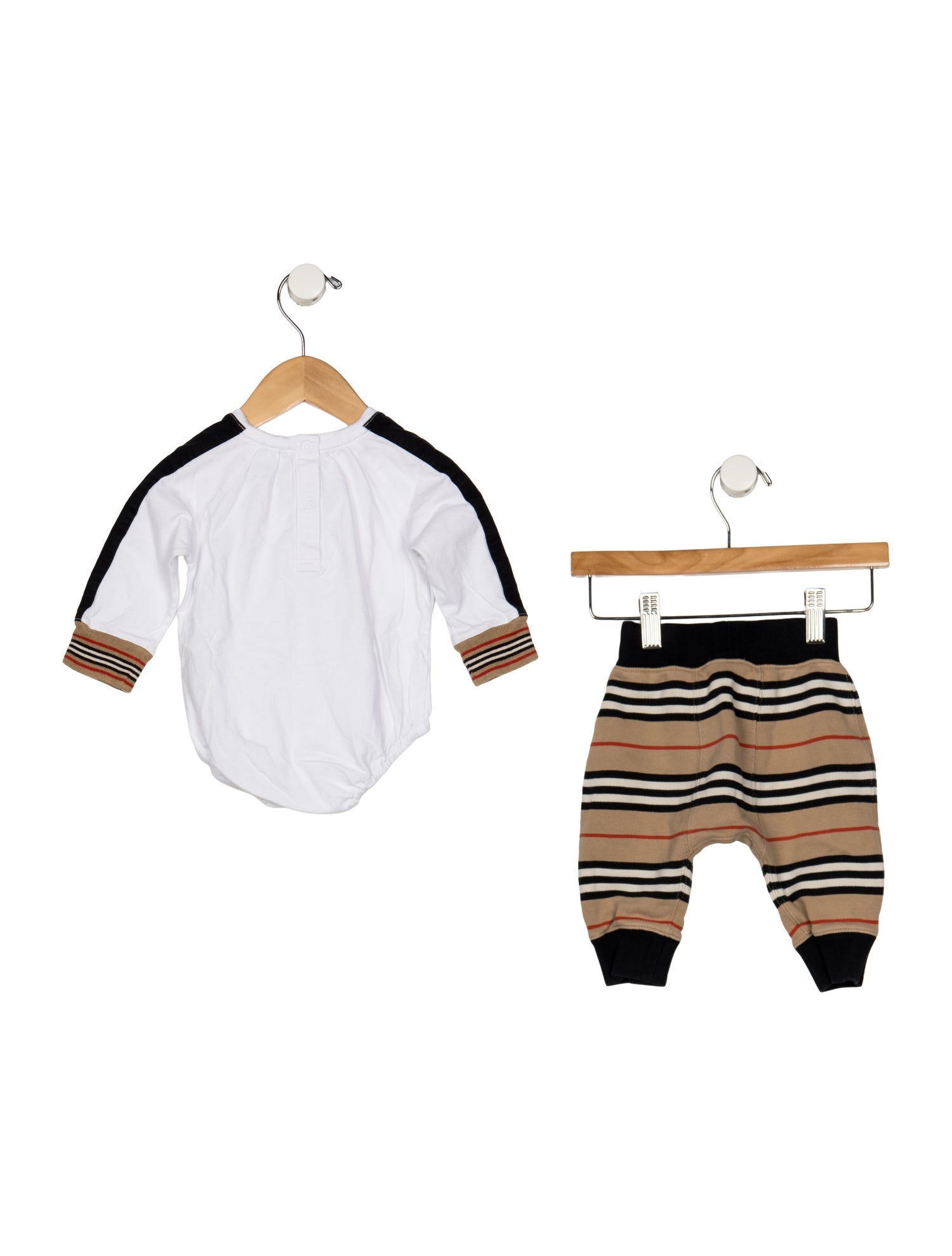 Burberry Cotton neutral and white patterned two piece set