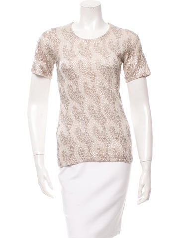 Burberry Embellished Wool T-Shirt