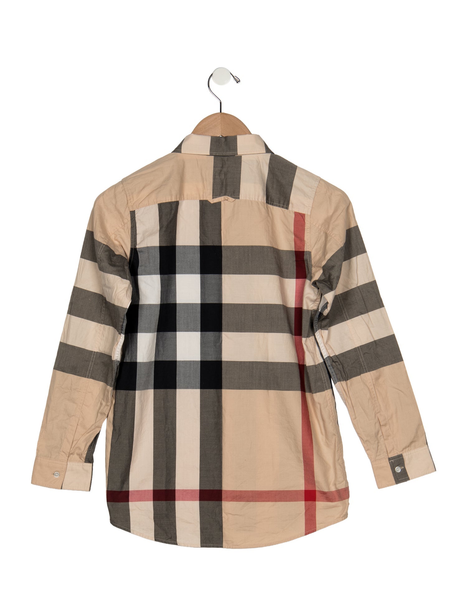 Burberry Cotton neutral patterned long sleeve button up shirt