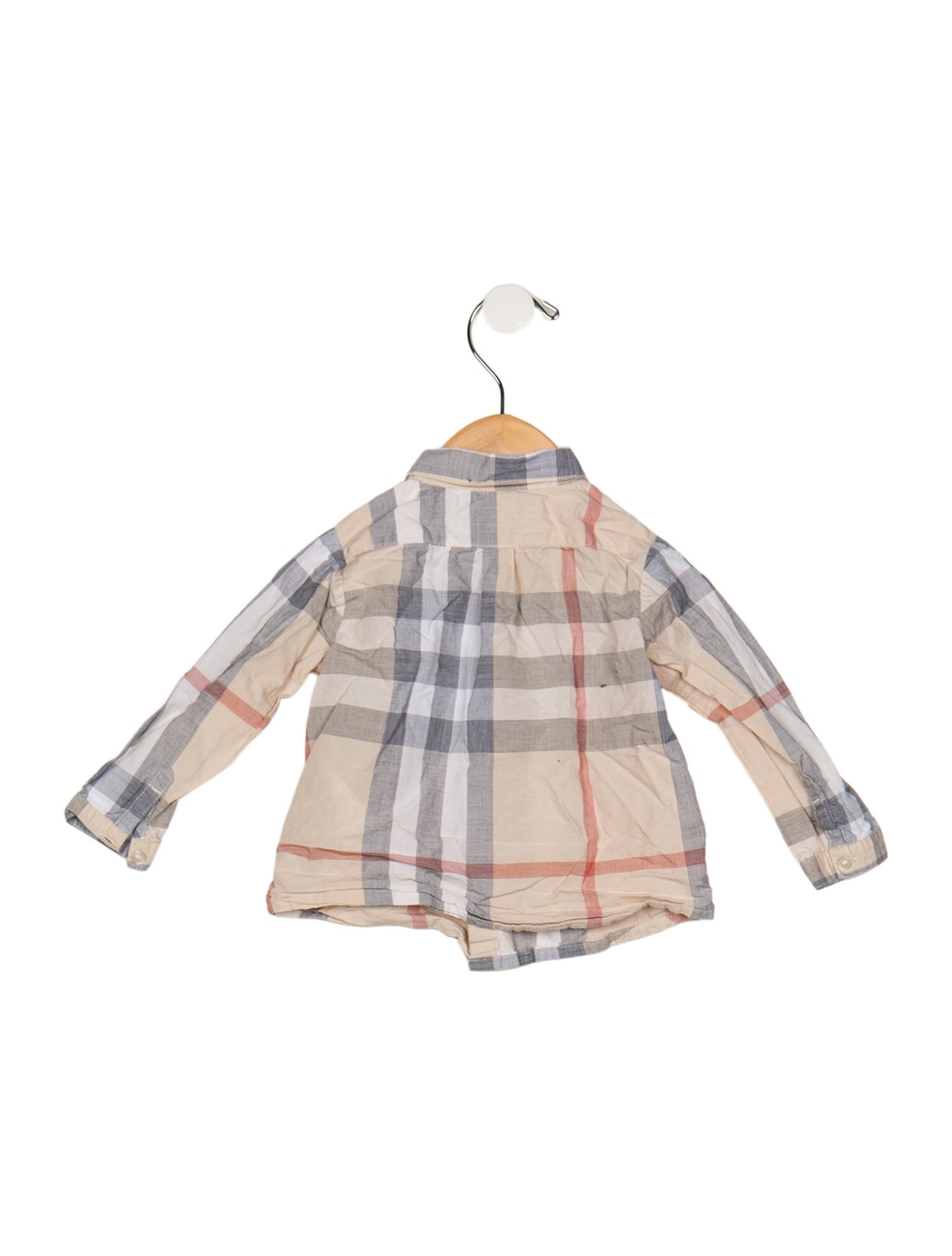 Burberry Cotton neutral patterned long sleeve button up shirt