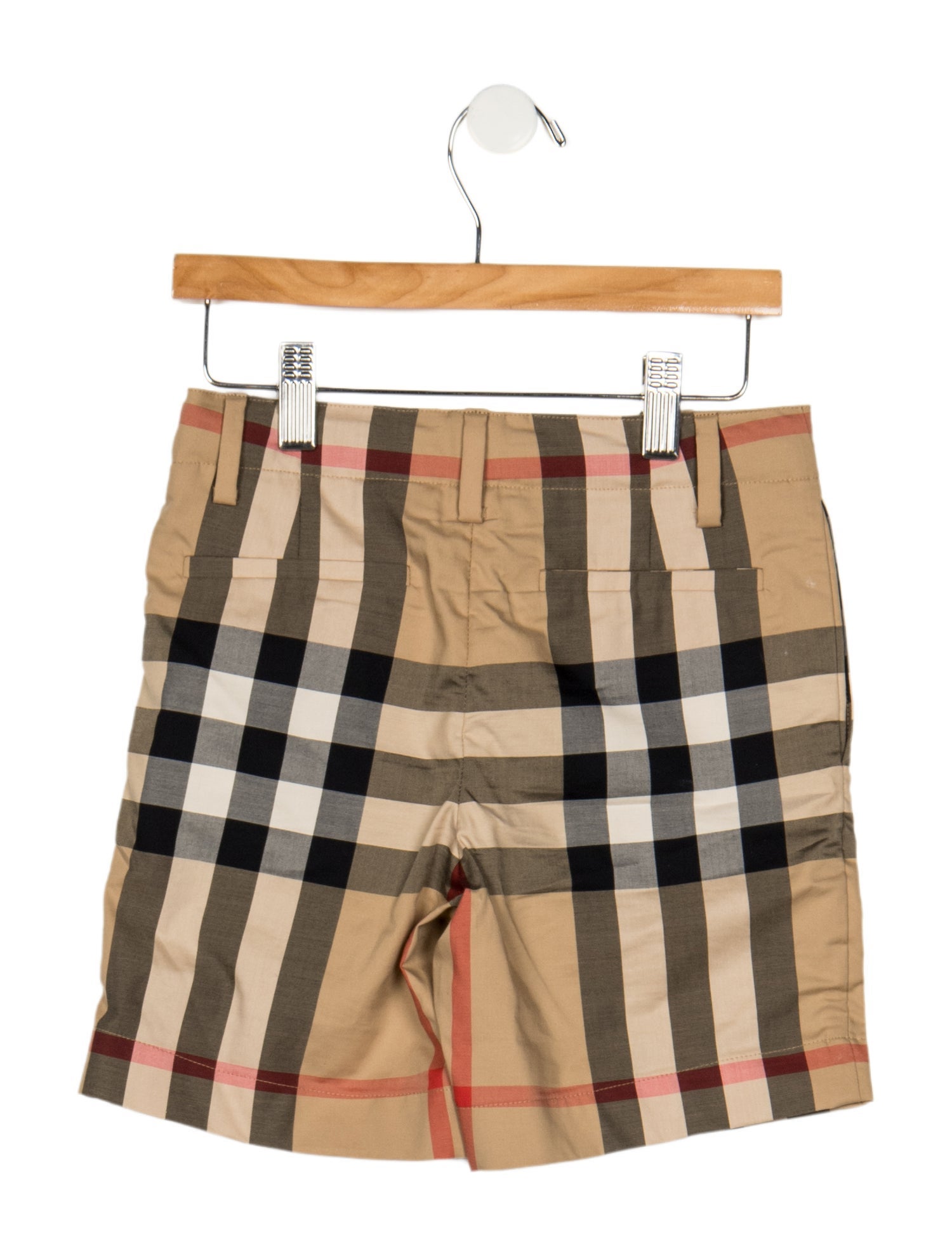 Burberry Cotton neutral patterned shorts with button and zip closure