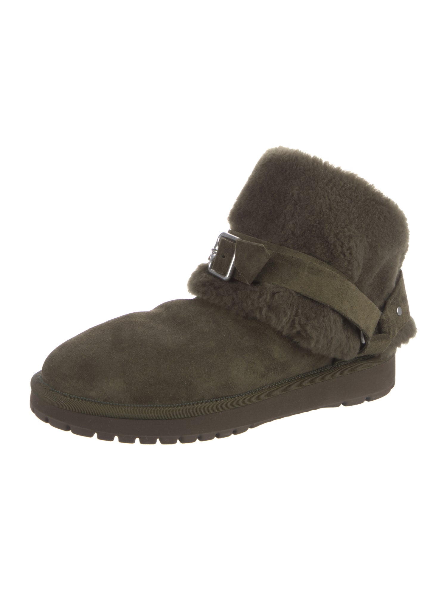 Burberry Suede Fur Trim Boots