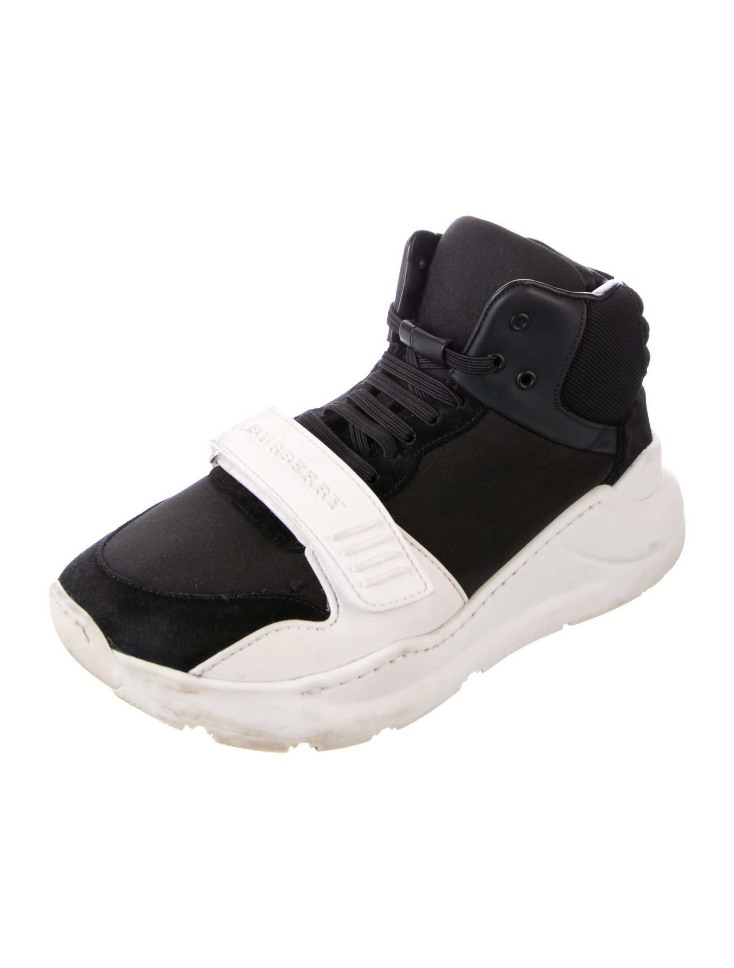 Burberry Nylon Colorblock Pattern Athletic Sneakers