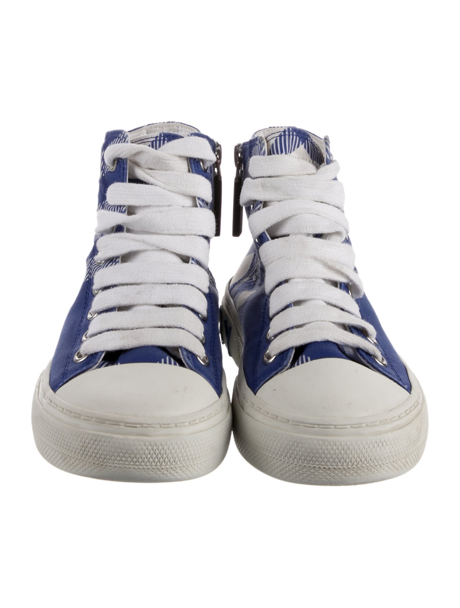 Burberry Plaid Accent High Top Sneakers