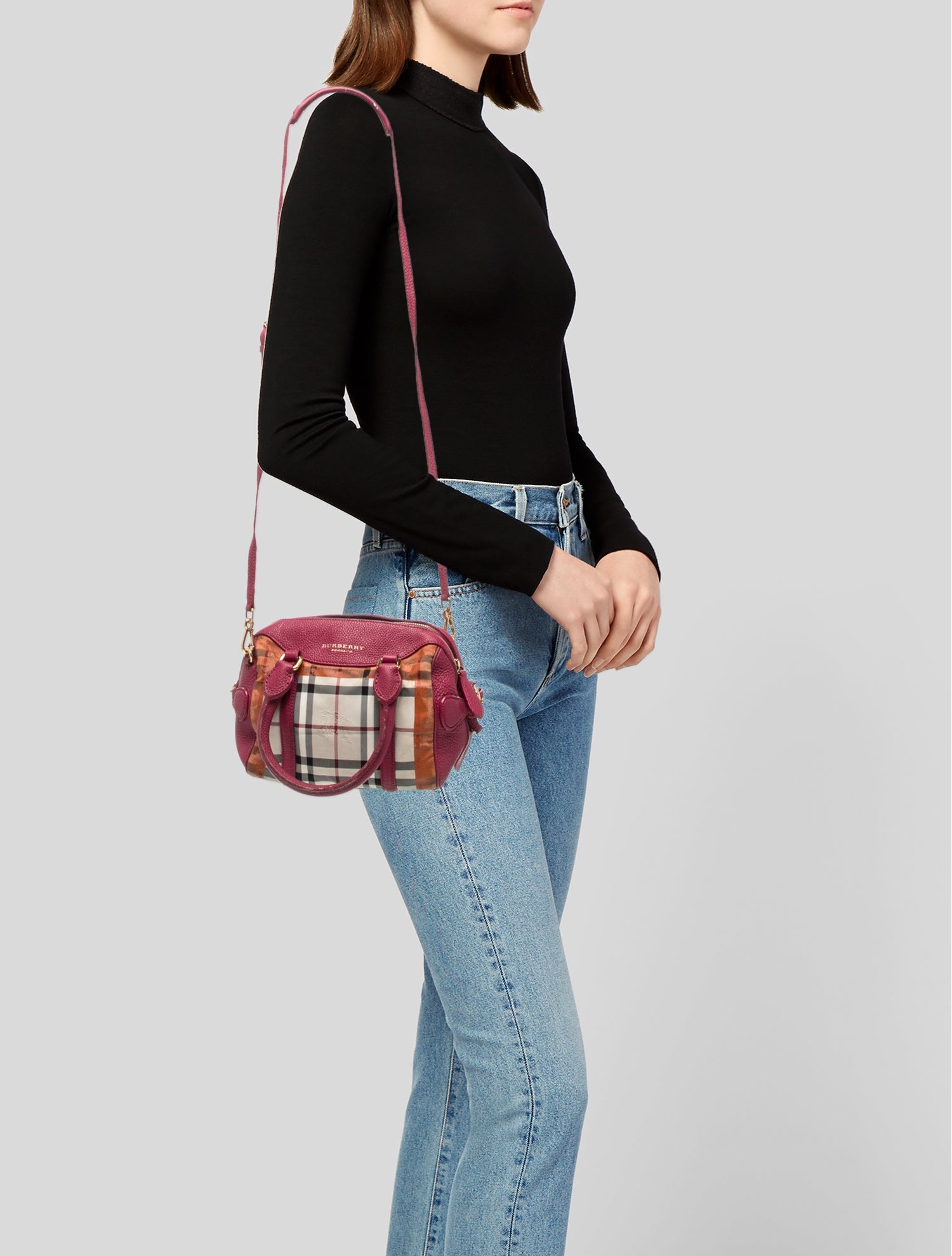 Burberry Prorsum Alligator & Mink Little Crush Bag - Black