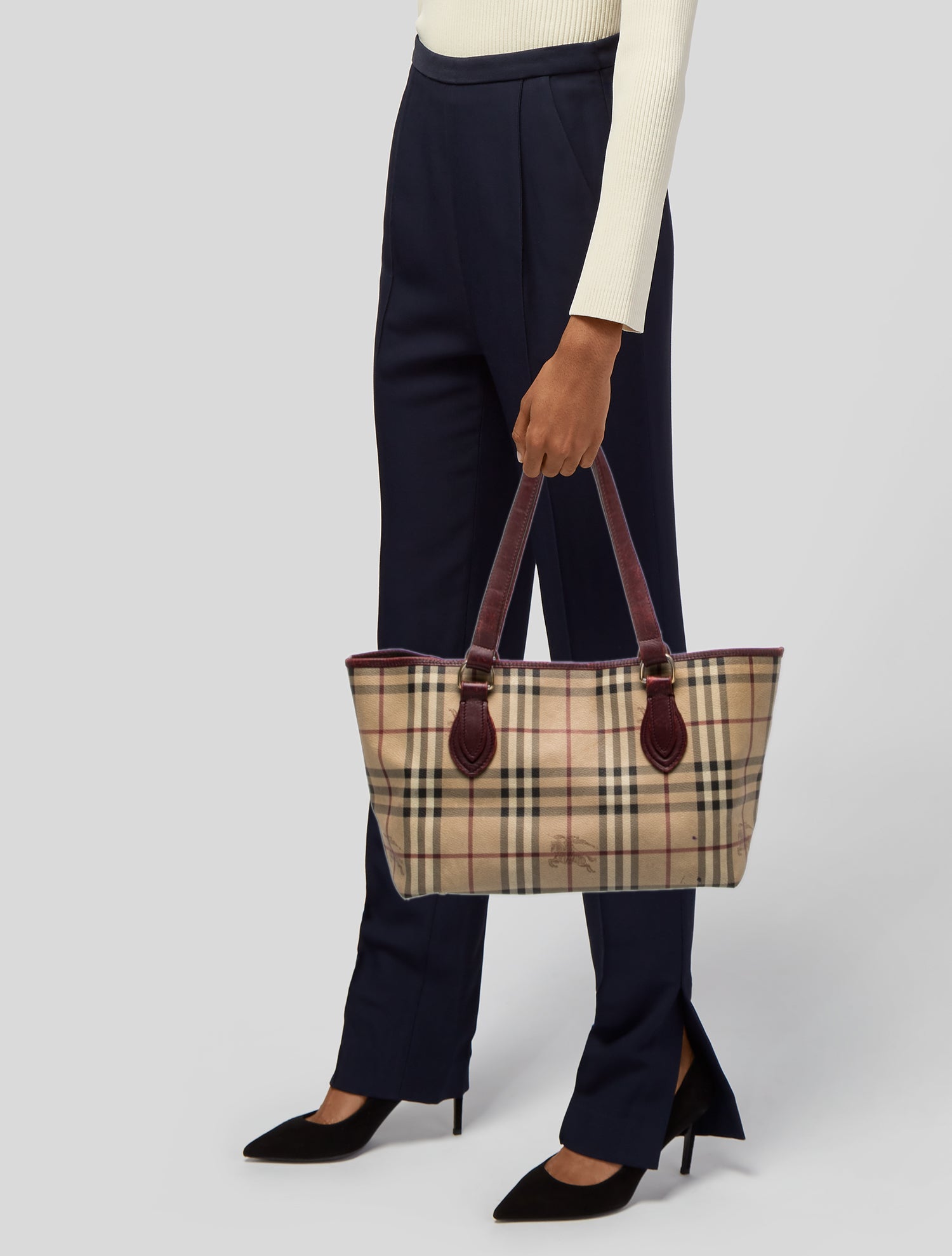 Burberry Super Nova Check Shoulder Bag - Neutrals Shoulder Bags