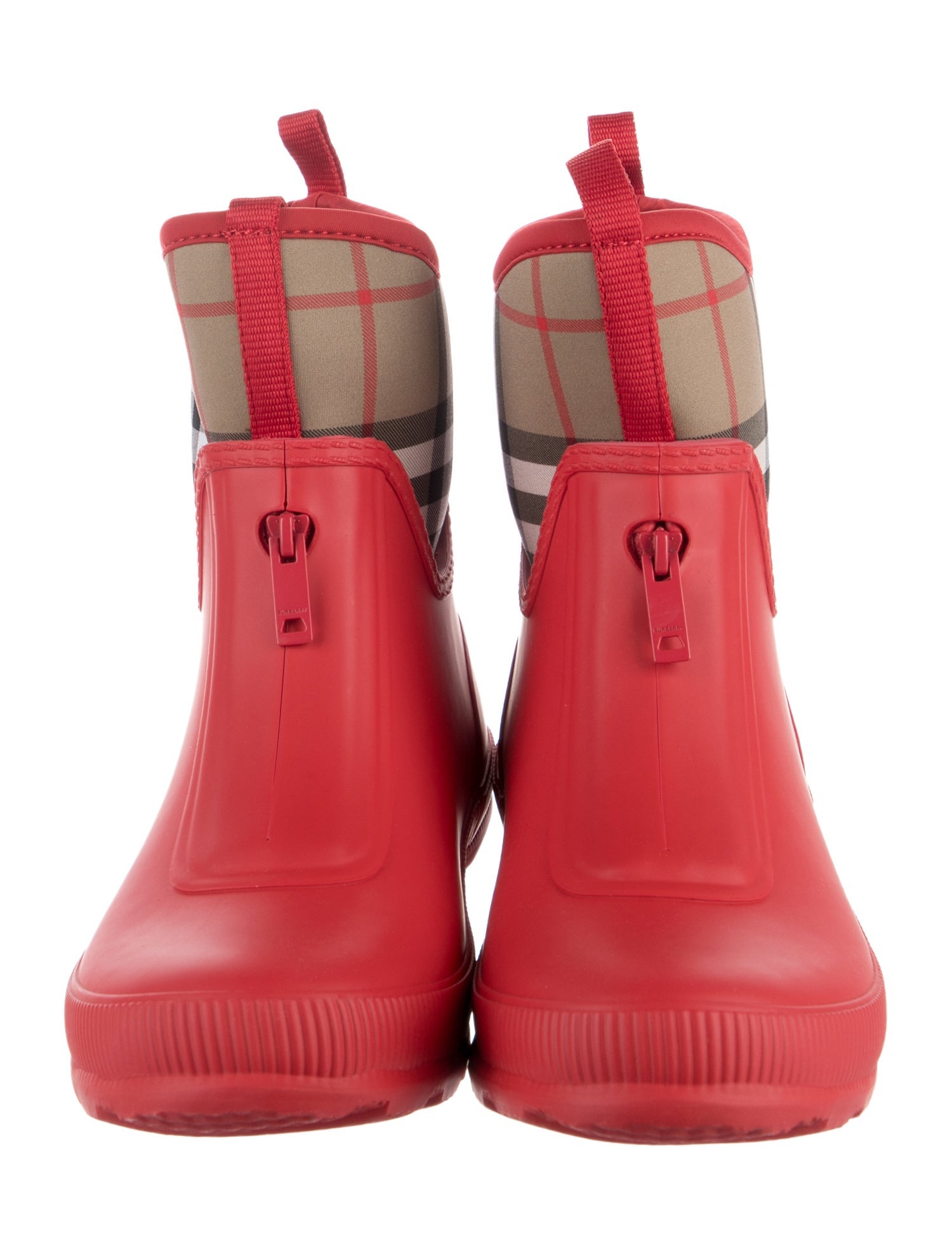 Burberry kids red rubber burberry boots