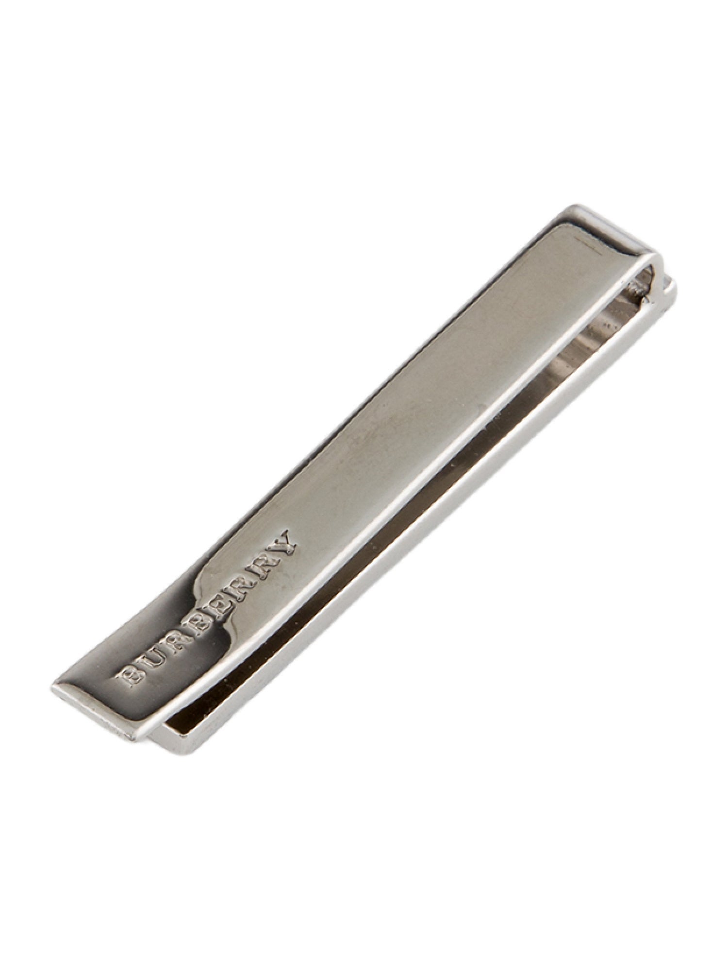 Burberry Silver Patterned Money Clip