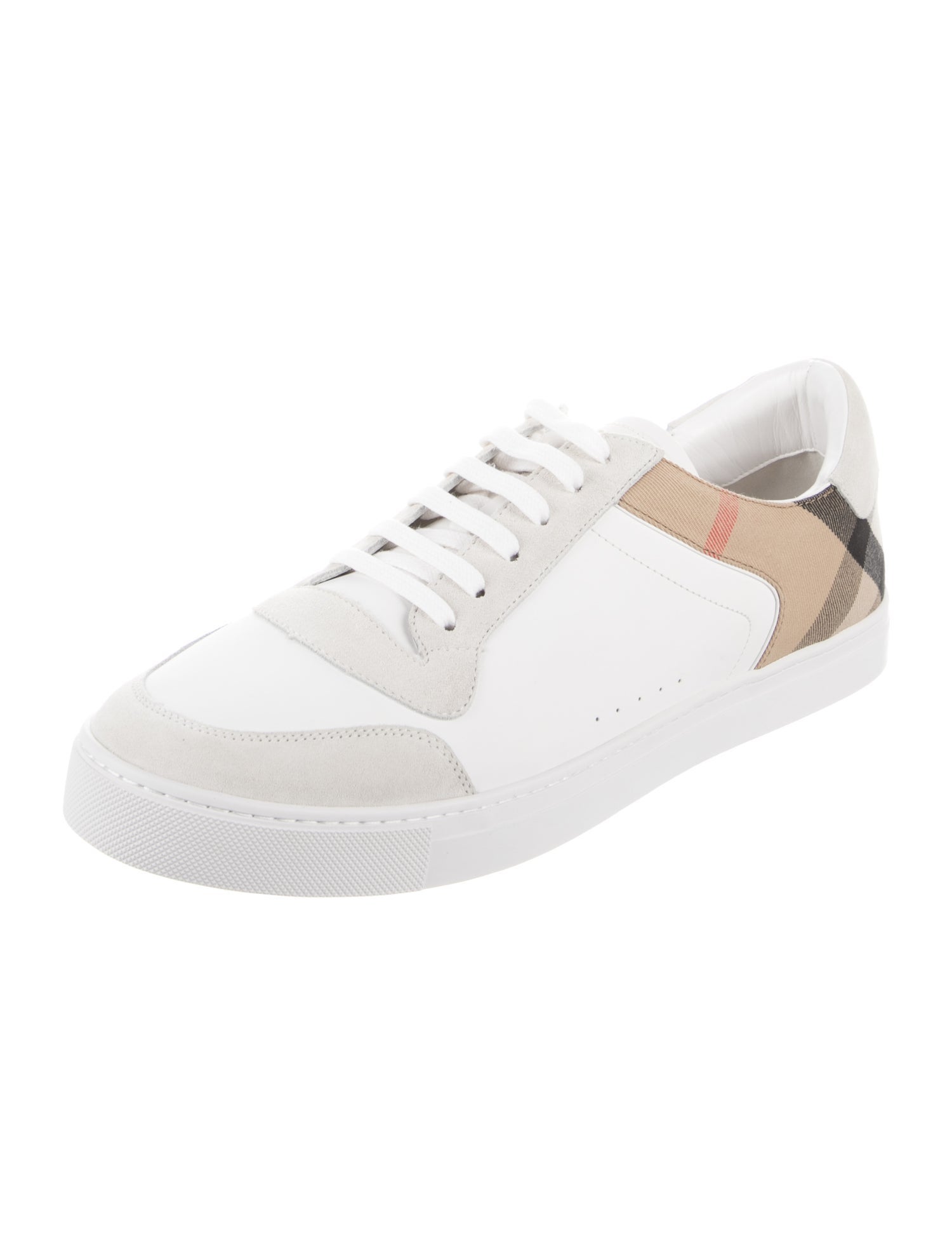Burberry Nova Check Pattern Leather Sneakers