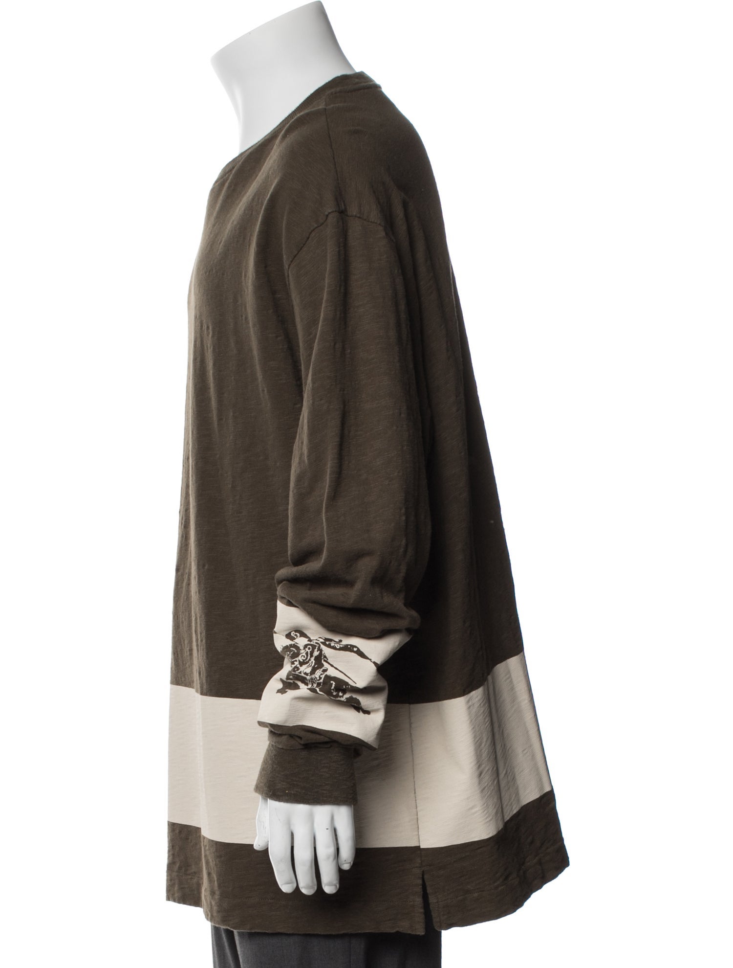 Burberry Colorblock Pattern Crew Neck Pullover