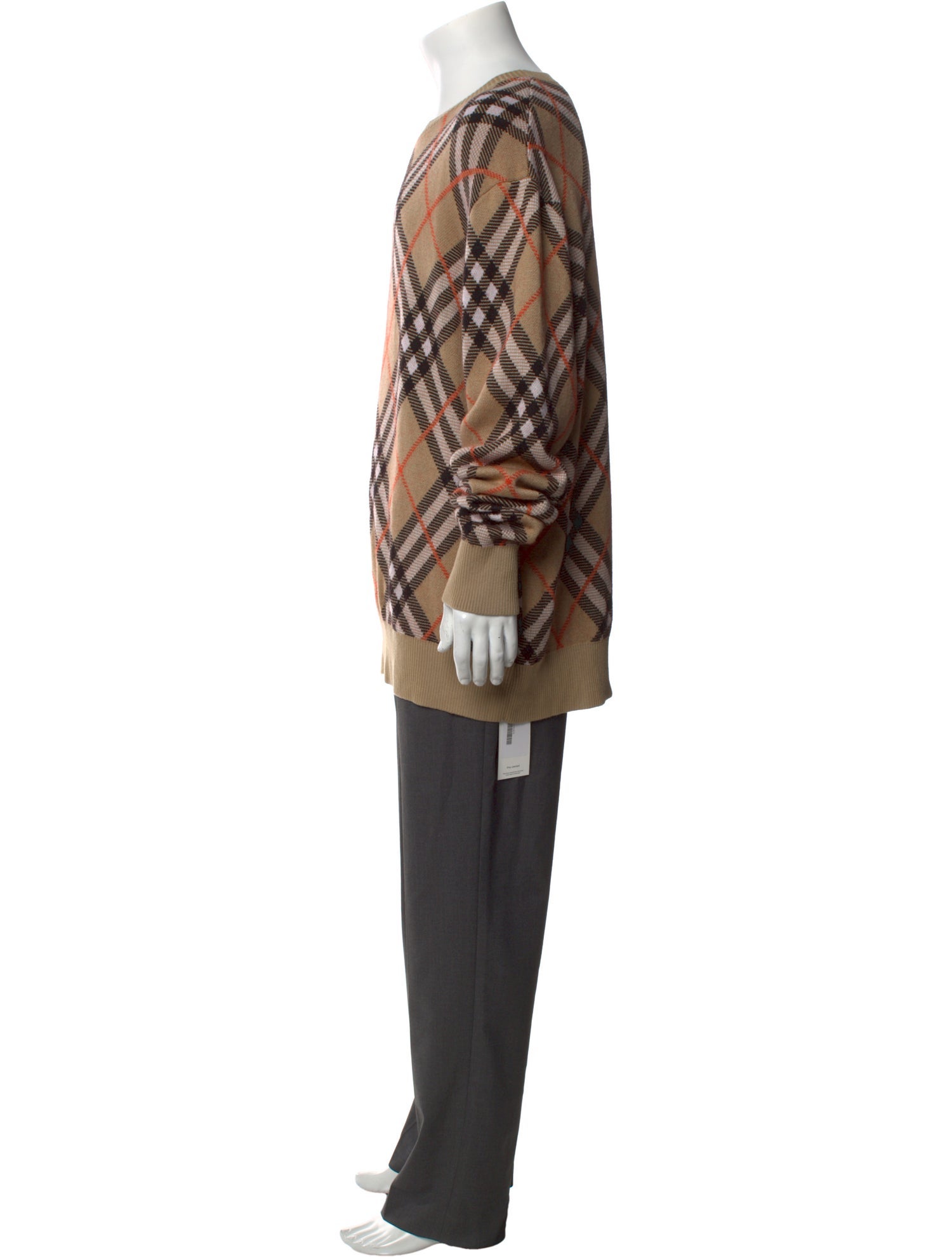 Burberry Wool Plaid Print Pullover