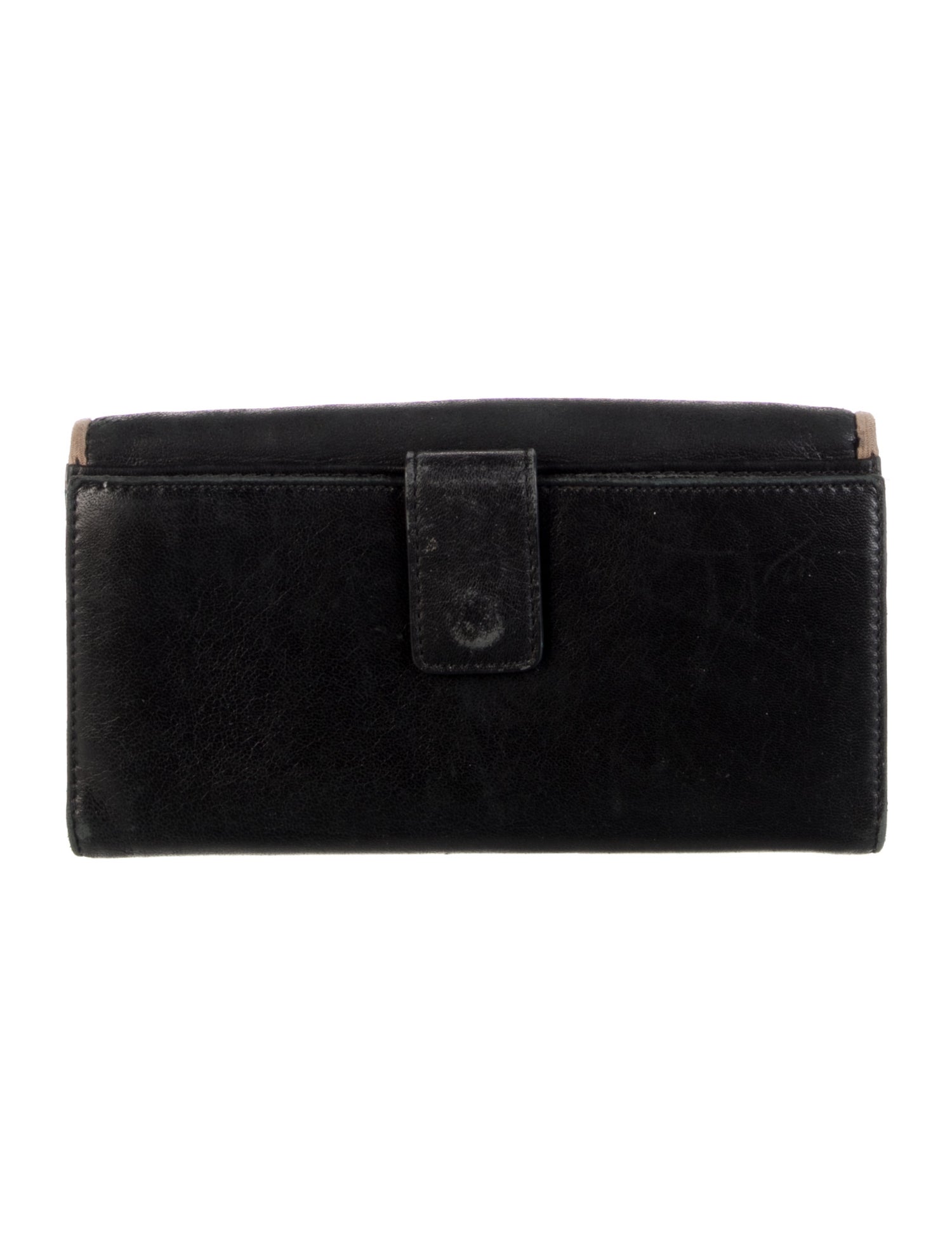 Burberry House Check Pattern Leather Continental Wallet