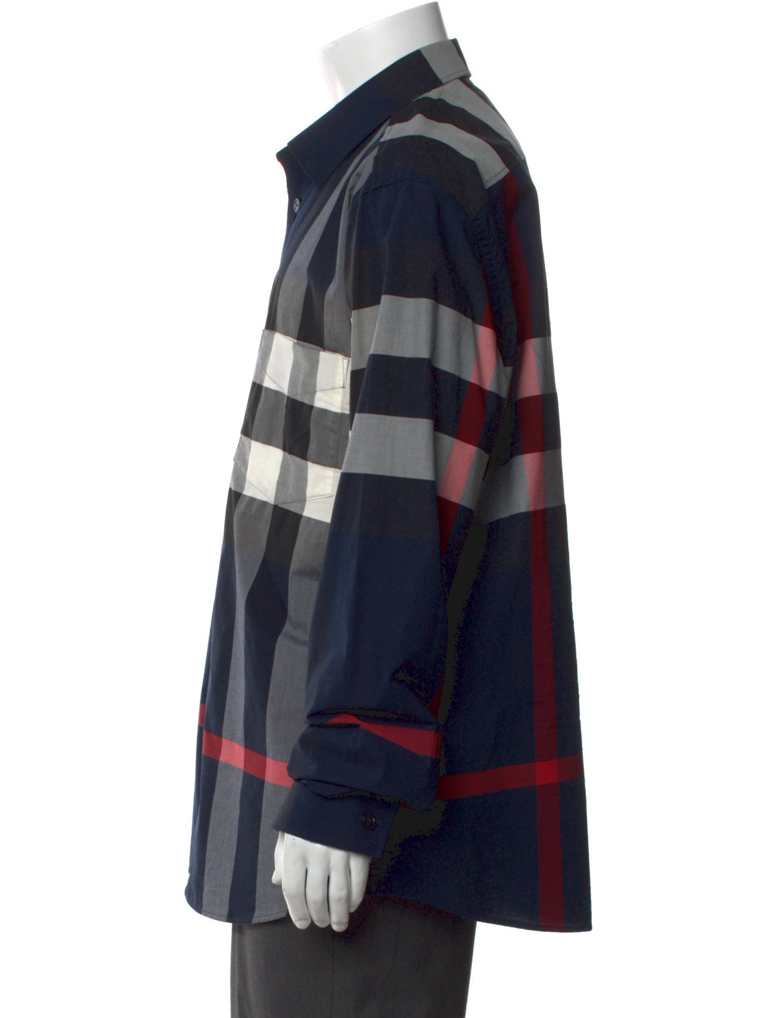 Burberry Exploded Check Pattern Long Sleeve Dress Shirt