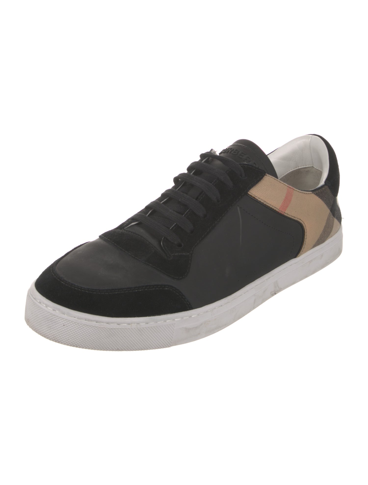 Burberry Nova Check Pattern Leather Sneakers