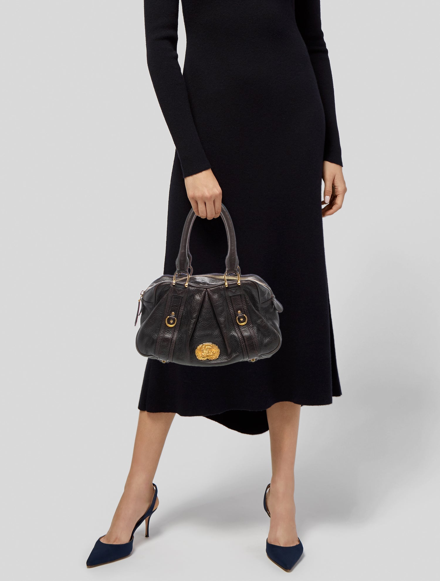 Burberry Prorsum Alligator Studded Knight Satchel - Brown Hobos
