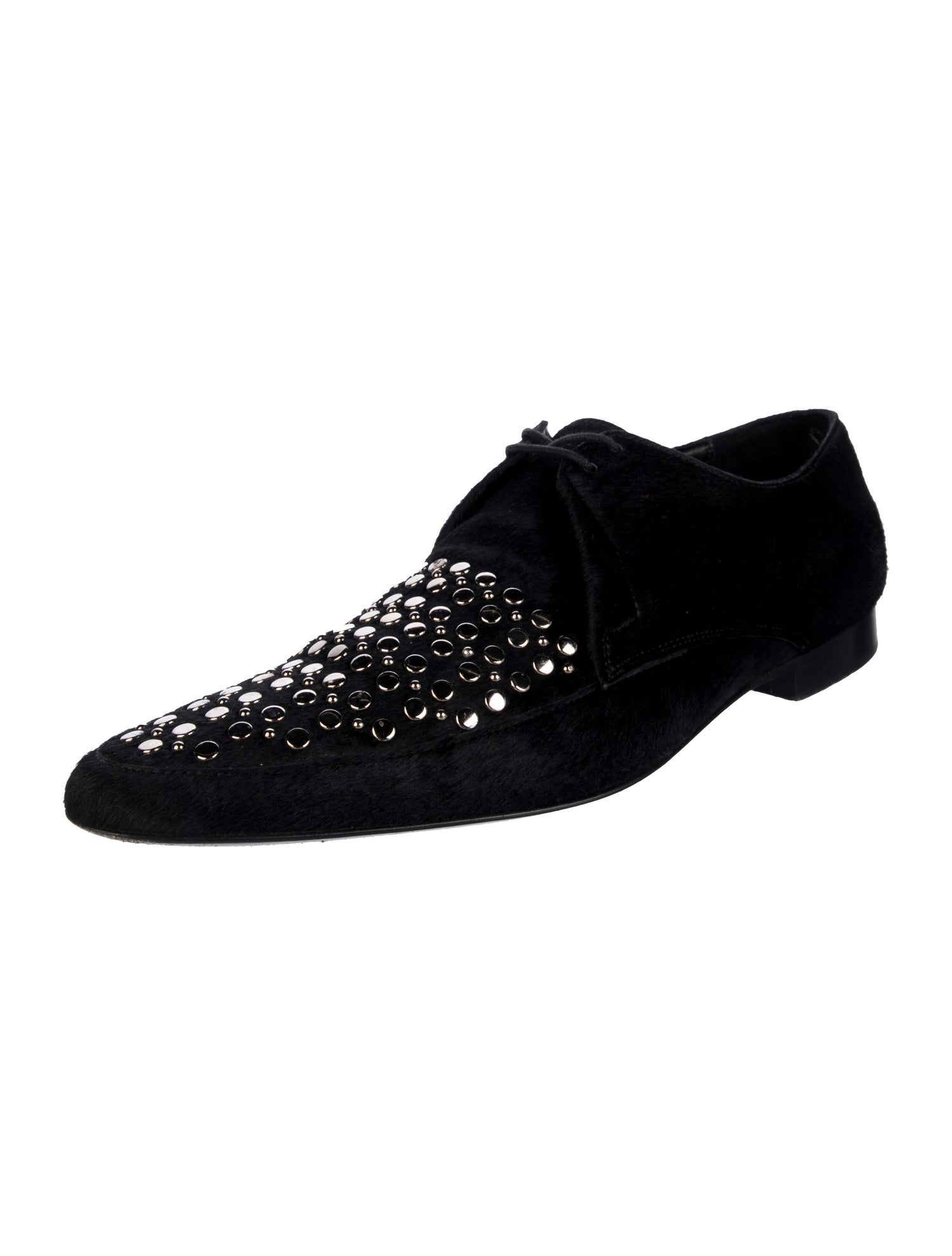 Burberry Prorsum Ponyhair Studded Accents Derby Shoes